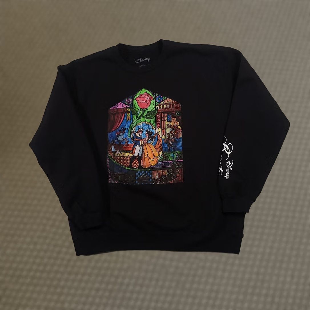 Disney Disney Sweatshirt Mens Large Black Stained Glass Pullover Size US L / EU 52-54 / 3 - 1 Thumbnail