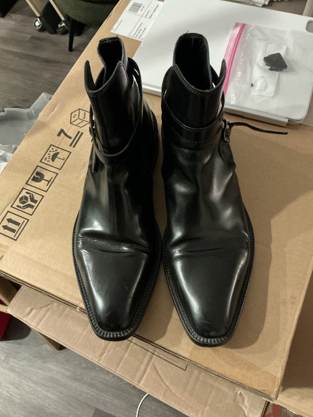 Hugo × Hugo Boss Mens Black Leather Hugo Boss Boot Size US 9 / EU 42 - 2 Thumbnail
