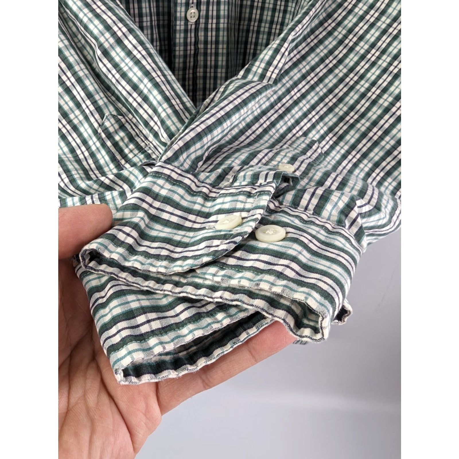 Evergreen Evergreen Shirt Button-Down L Green Cotton Soft Poplin Long Sleeve Classic Men's Velvety Size US L / EU 52-54 / 3 - 3 Thumbnail