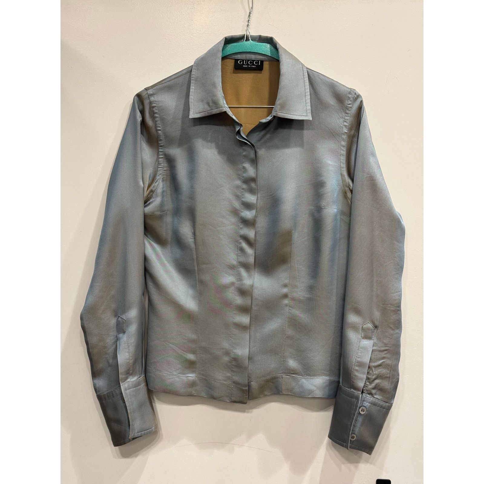 Gucci S/S1998 Gucci by Tom Ford iridescent runway shirt Size S / US 4 / IT 40 - 4 Thumbnail