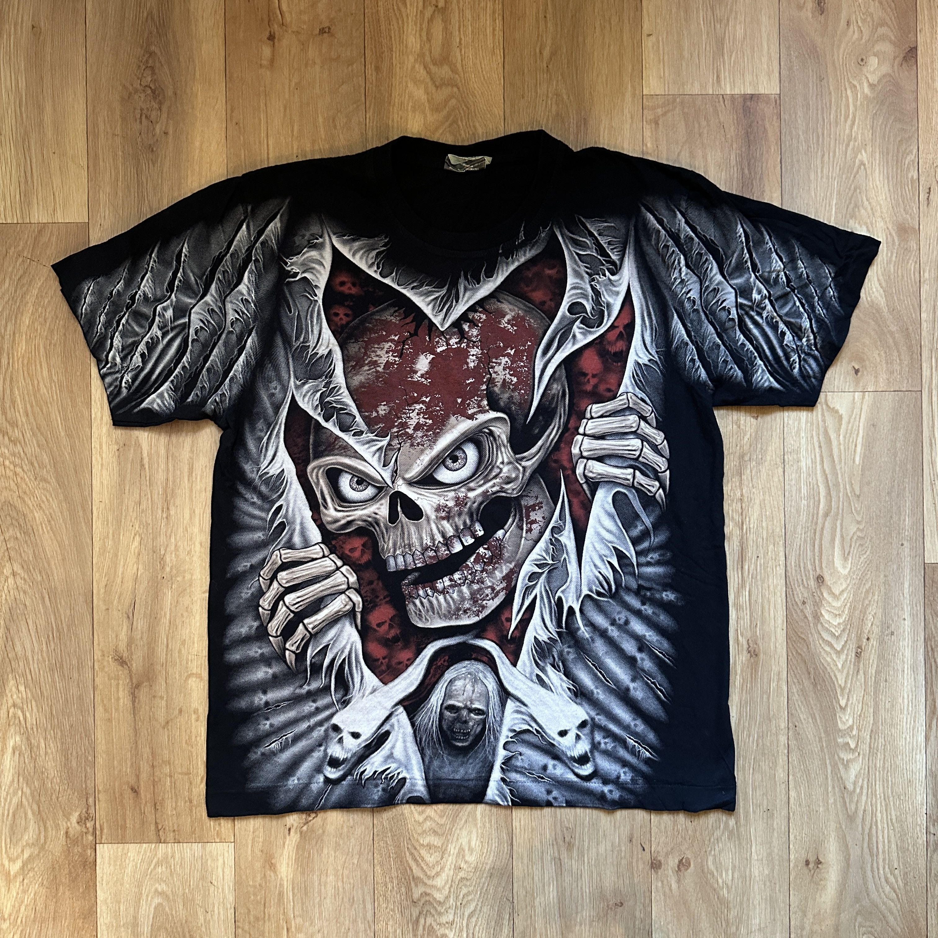 Rap Tees 90s Rock Eagle Skull Double Sided Single Stitch T-Shirt L Size US L / EU 52-54 / 3 - 1 Thumbnail