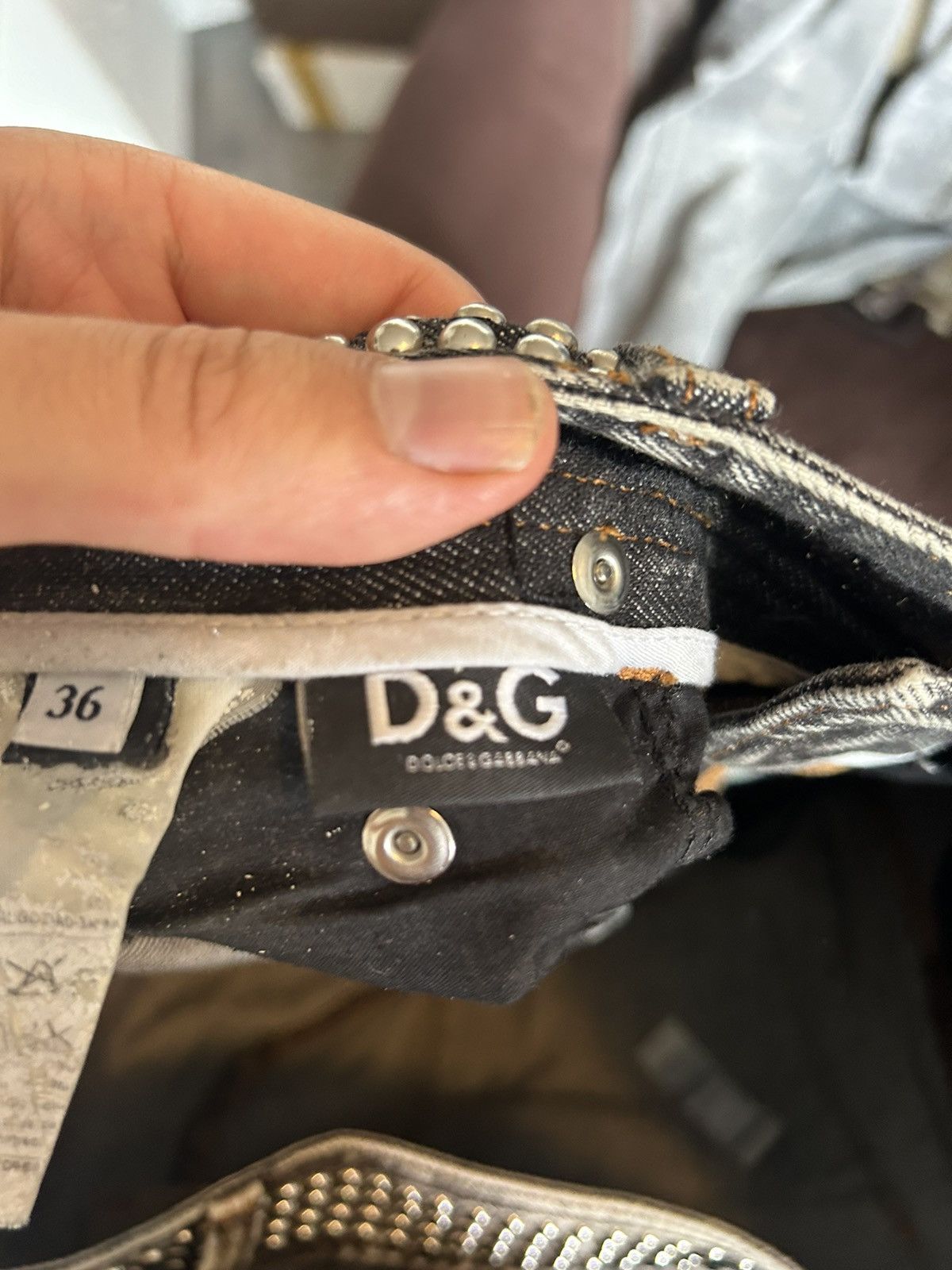 Dolce & Gabbana Punk Studded Acid Wash Jeans Size US 36 / EU 52 - 18 Thumbnail