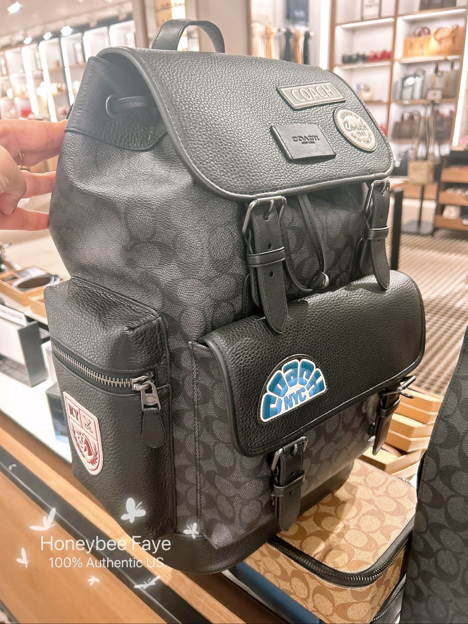 Coach Sprint Backpack In Signature Canvas With Patches CY818 Size ONE SIZE - 3 Thumbnail