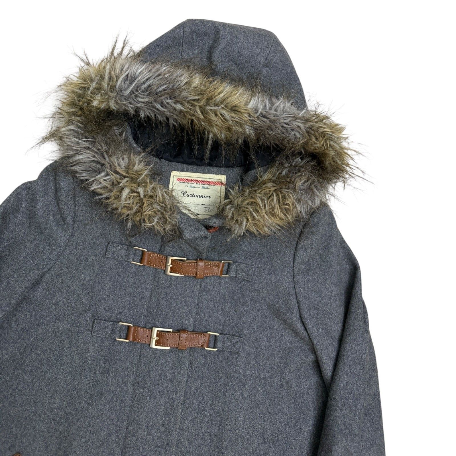 Anthropologie ANTHROPOLOGIE CARTONNIER Wool Faux Fur Winter Jacket Coat 2 Size XS / US 0-2 / IT 36-38 - 5 Thumbnail