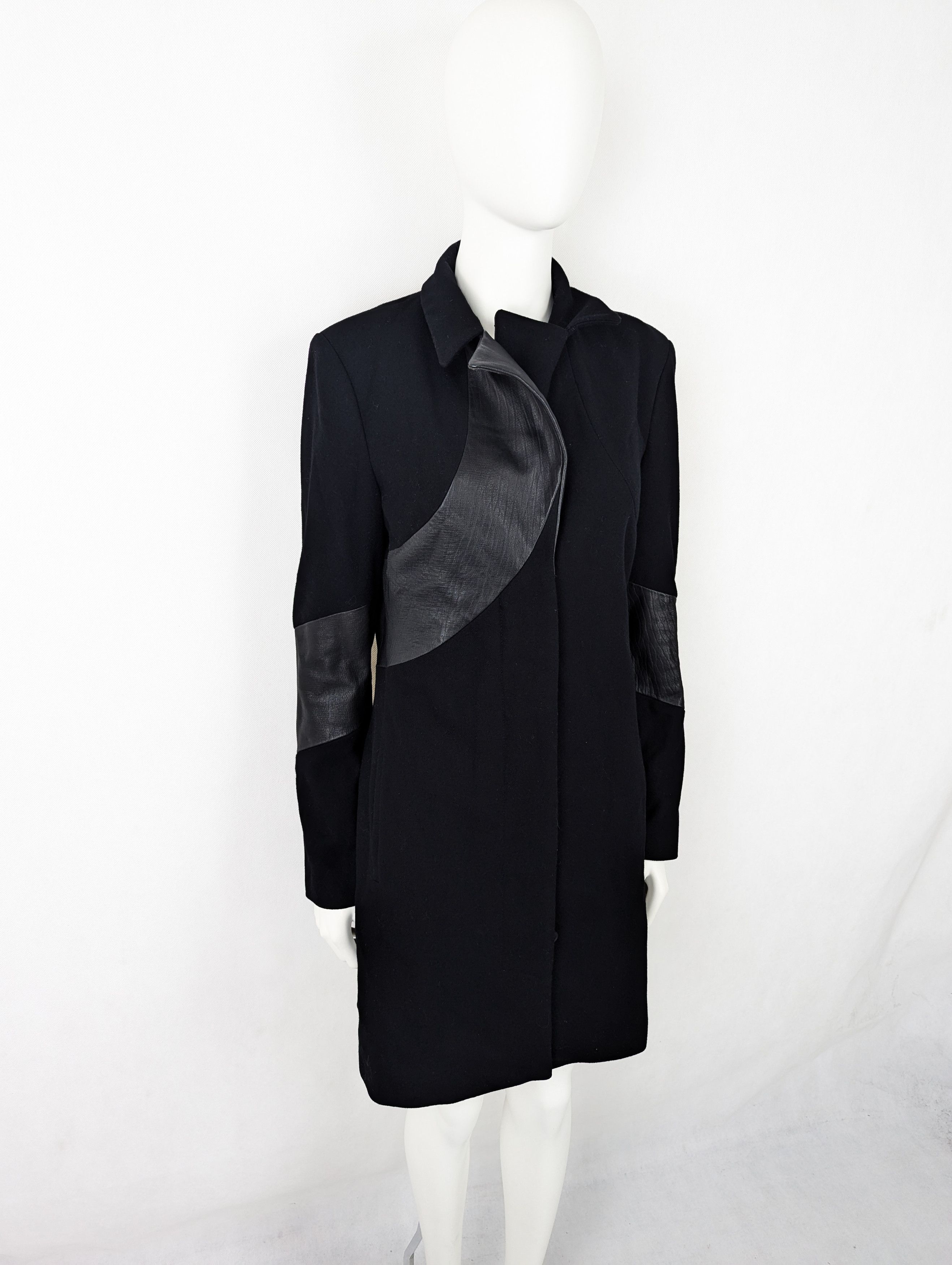 Guess Guess Marciano wool black coat with leather S Size S / US 4 / IT 40 - 3 Thumbnail