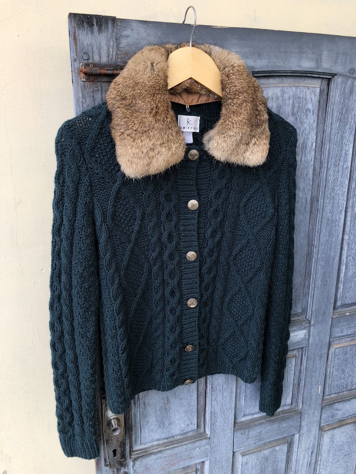 Japanese Brand Kumikyoku Japanese Cable Knit Rabbit Fur Good Condition Size M / US 6-8 / IT 42-44 - 4 Thumbnail