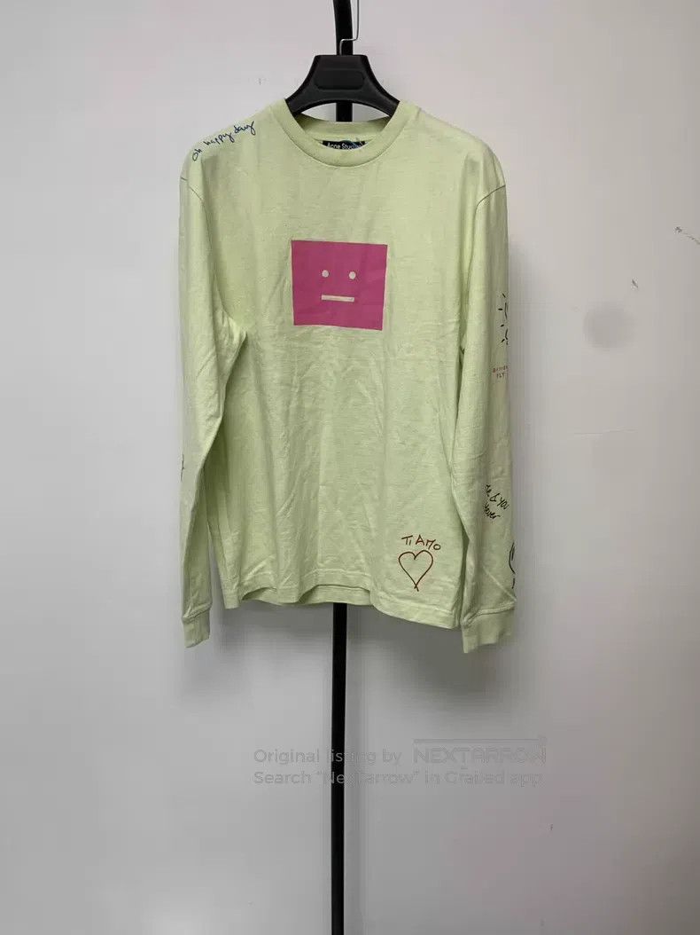 Acne Studios Acne Studios Graffiti crewneck long-sleeve T-shirt, green Size US XS / EU 42 / 0 - 1 Thumbnail