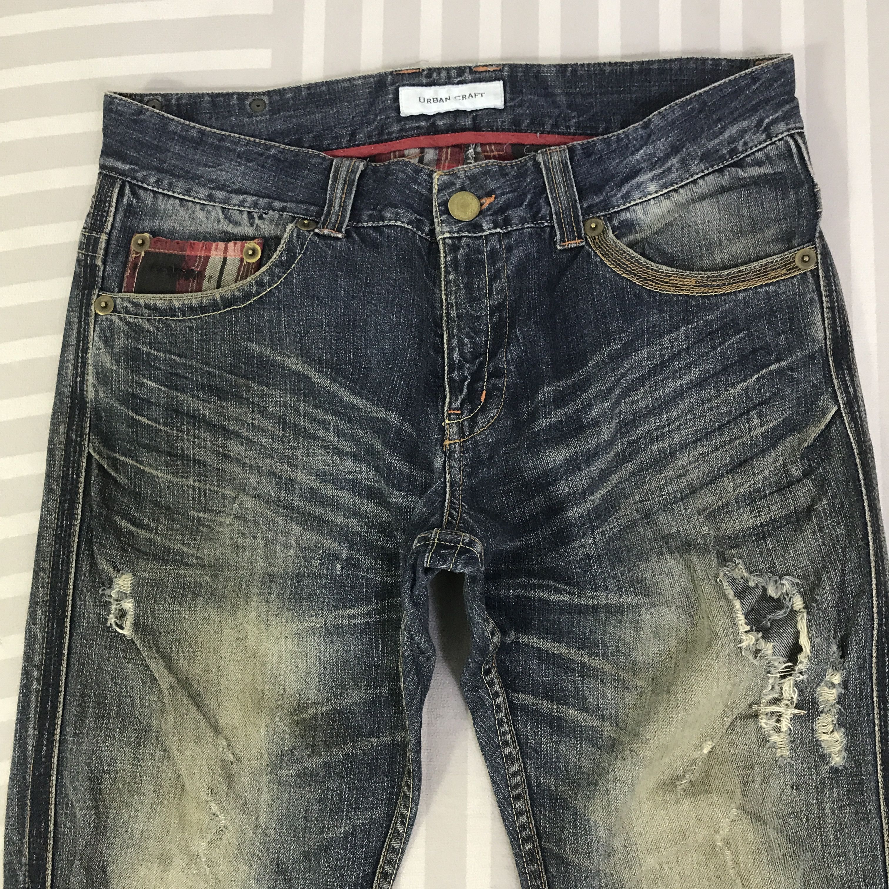 Japanese Brand Vintage Urban Craft Distressed Jeans pants K129B15 Size US 32 / EU 48 - 2 Thumbnail