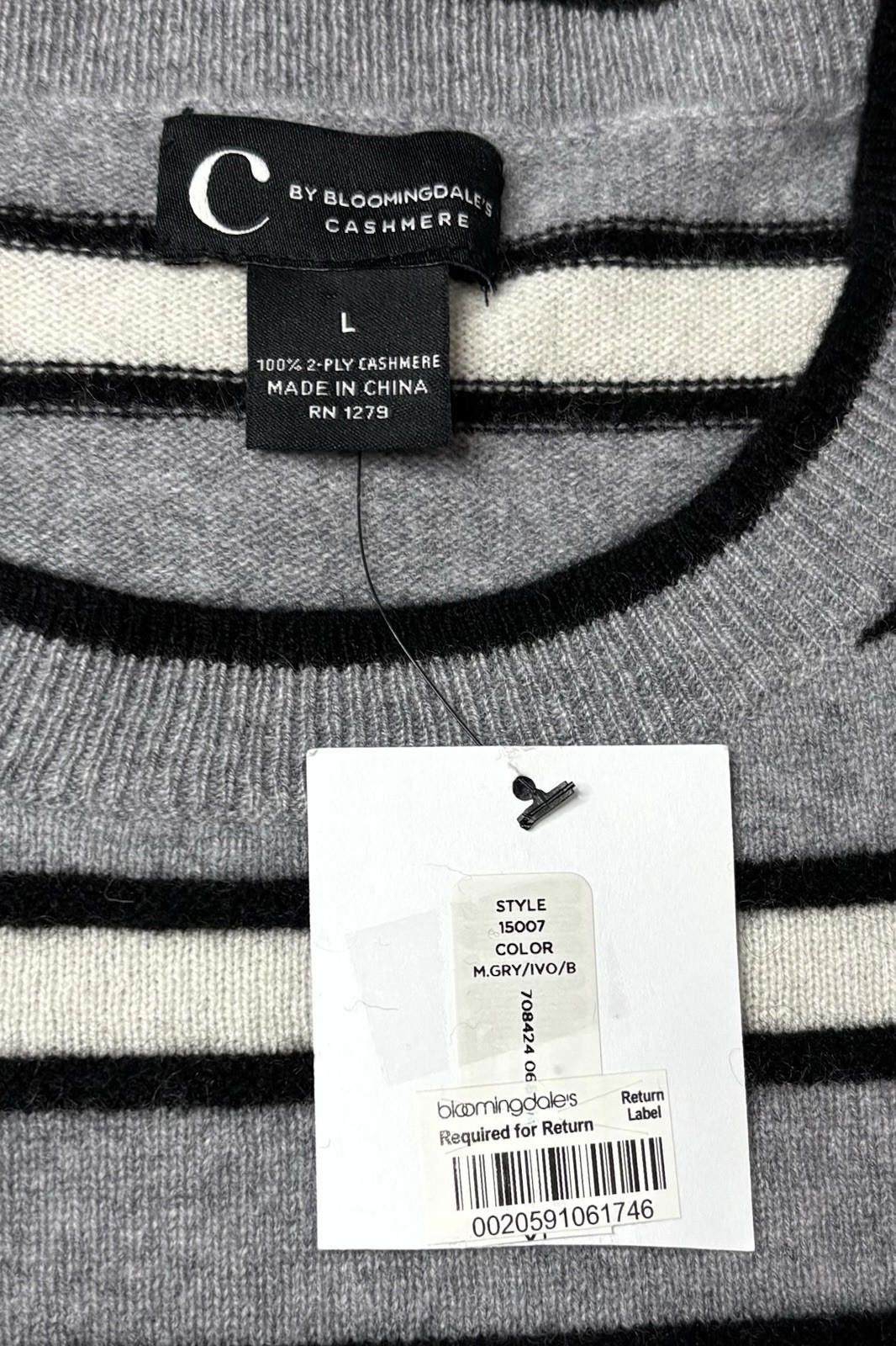 Bloomingdale's C by Bloomingdales Cashmere Sweater Women's Large Gray Size L / US 10 / IT 46 - 2 Thumbnail