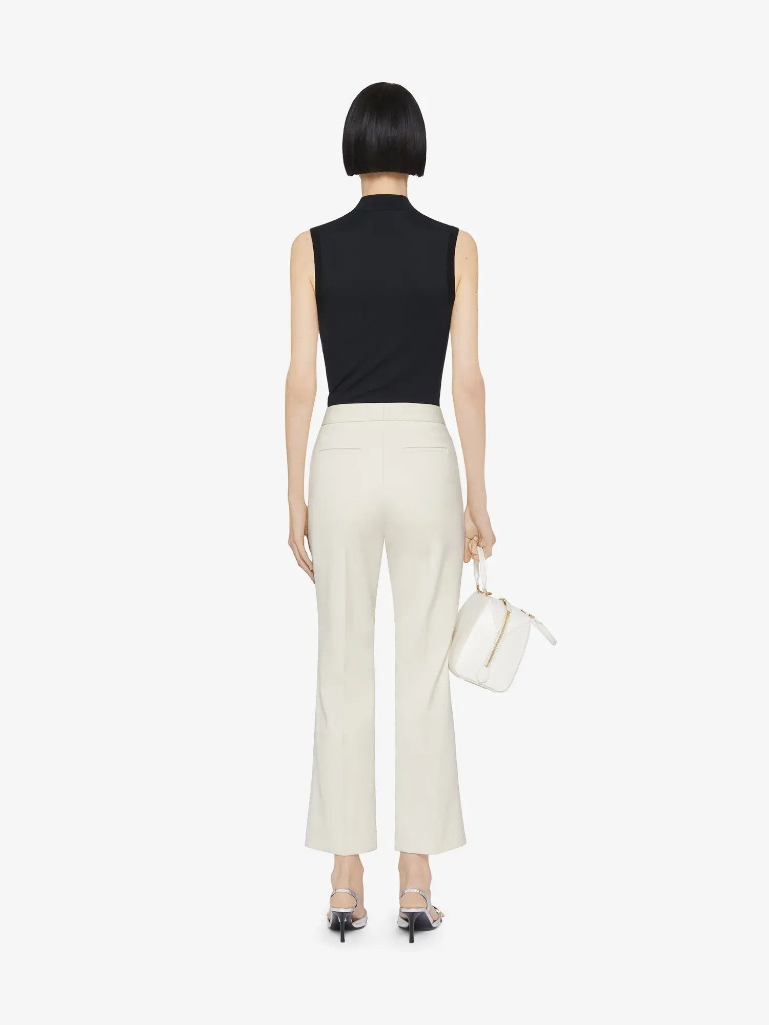 Givenchy o1w1db10825 Cropped Tailored Pants in White Size 27" / US 4 / IT 40 - 3 Thumbnail