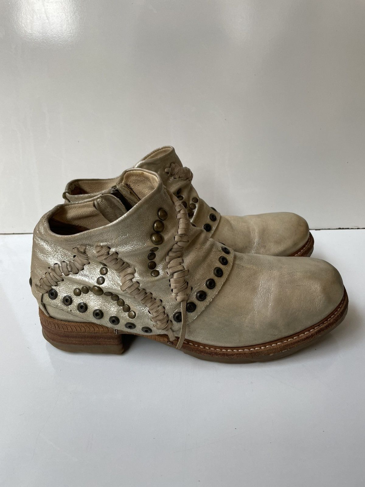 A.S.98 A.S.98 Leather Biker Ankle Boots EUR 37 US 6.5-7 / UK 4 Size US 6.5 / IT 36.5 - 6 Thumbnail