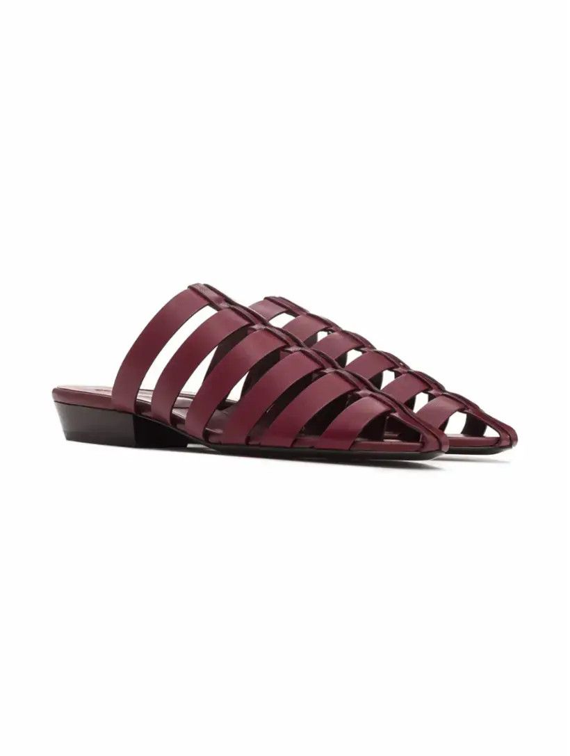 Loro Piana o1srvl11e0225 Kaede Leather Sandals in Burgundy Size US 8 / IT 38 - 4 Thumbnail