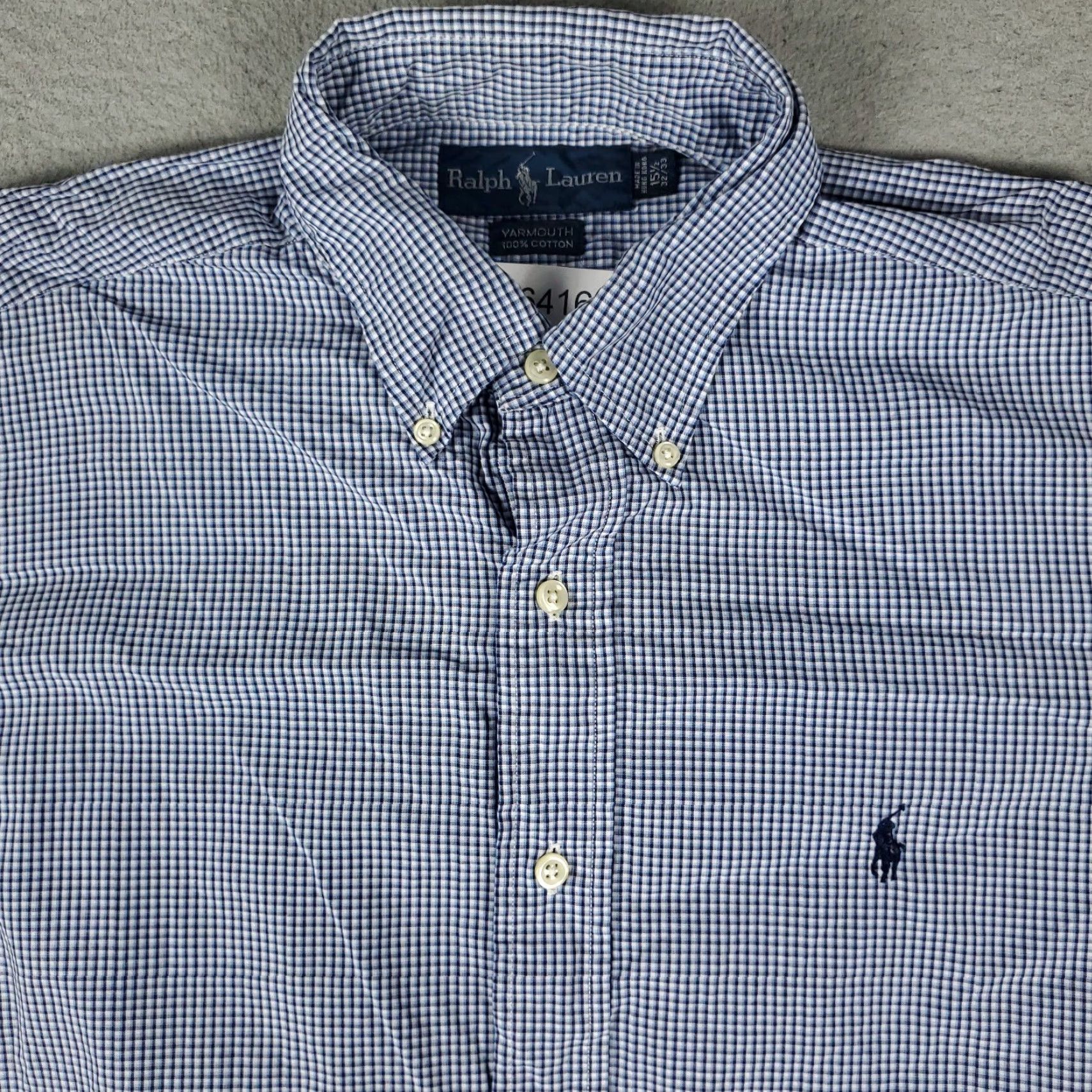 Ralph Lauren Ralph Lauren Shirt Mens Size 15.5 Blue Pony Dress Button-Down Long Sleeve Non-Iron Regular Fit Casual/Workwear Mens Size 40R - 2 Thumbnail