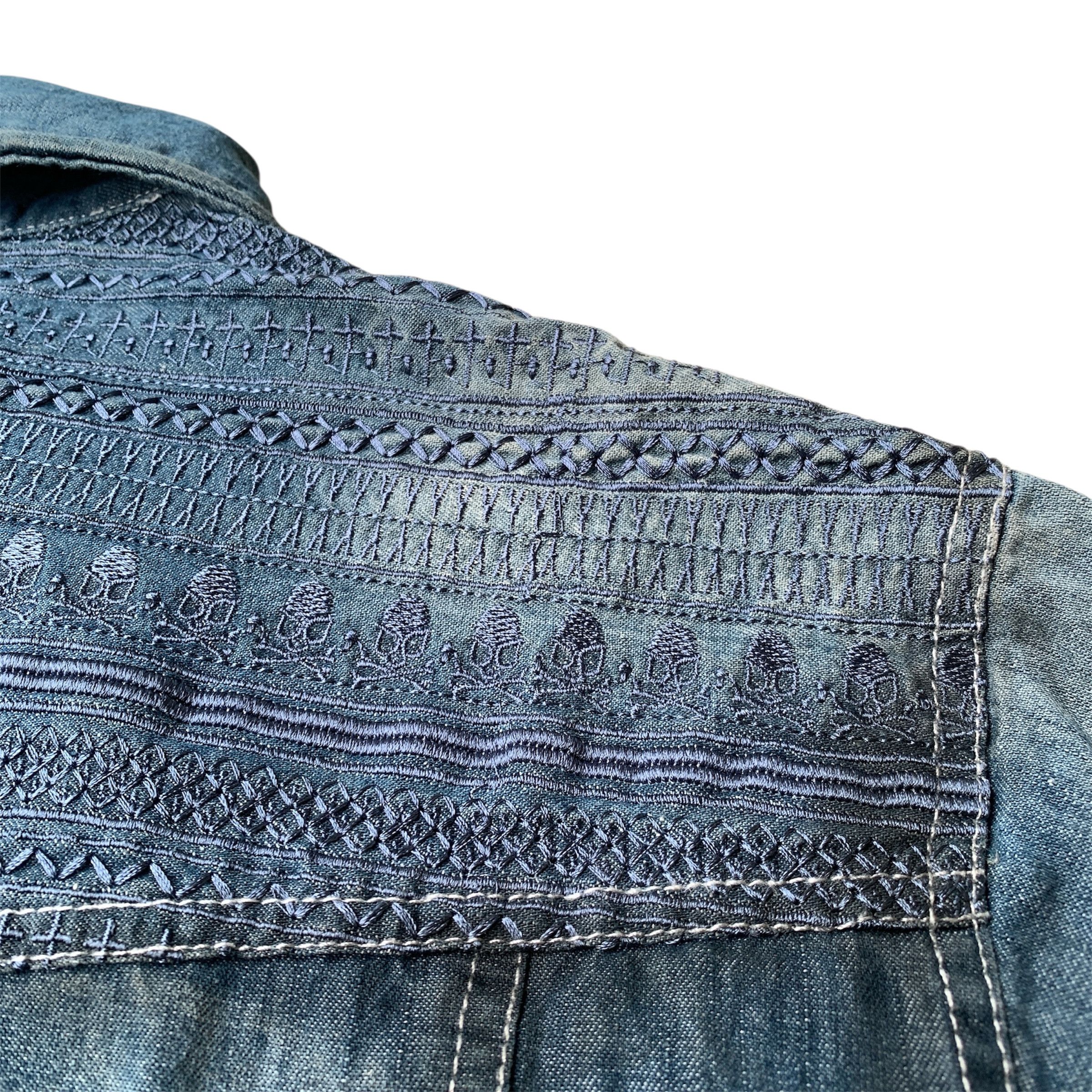 If Six Was Nine Semantic Design Skull Detailed Cambray Shirt Lgb Punk Style Size US L / EU 52-54 / 3 - 9 Thumbnail