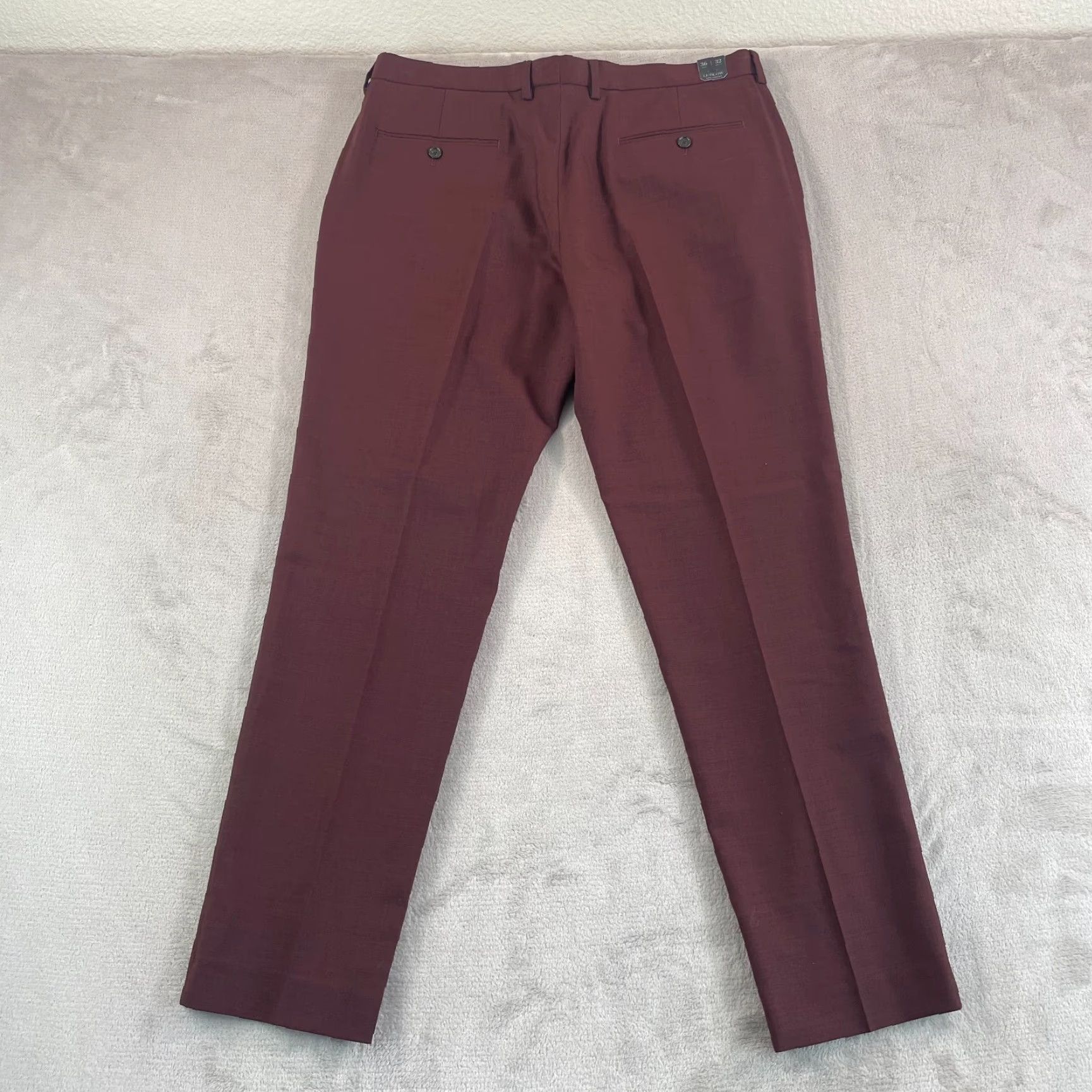 J.Crew J.CREW Bowery Ludlow Dress Pants Men 36x32 Mahogany Wool Slim Stretch NWT 25 Size US 36 / EU 52 - 6 Thumbnail