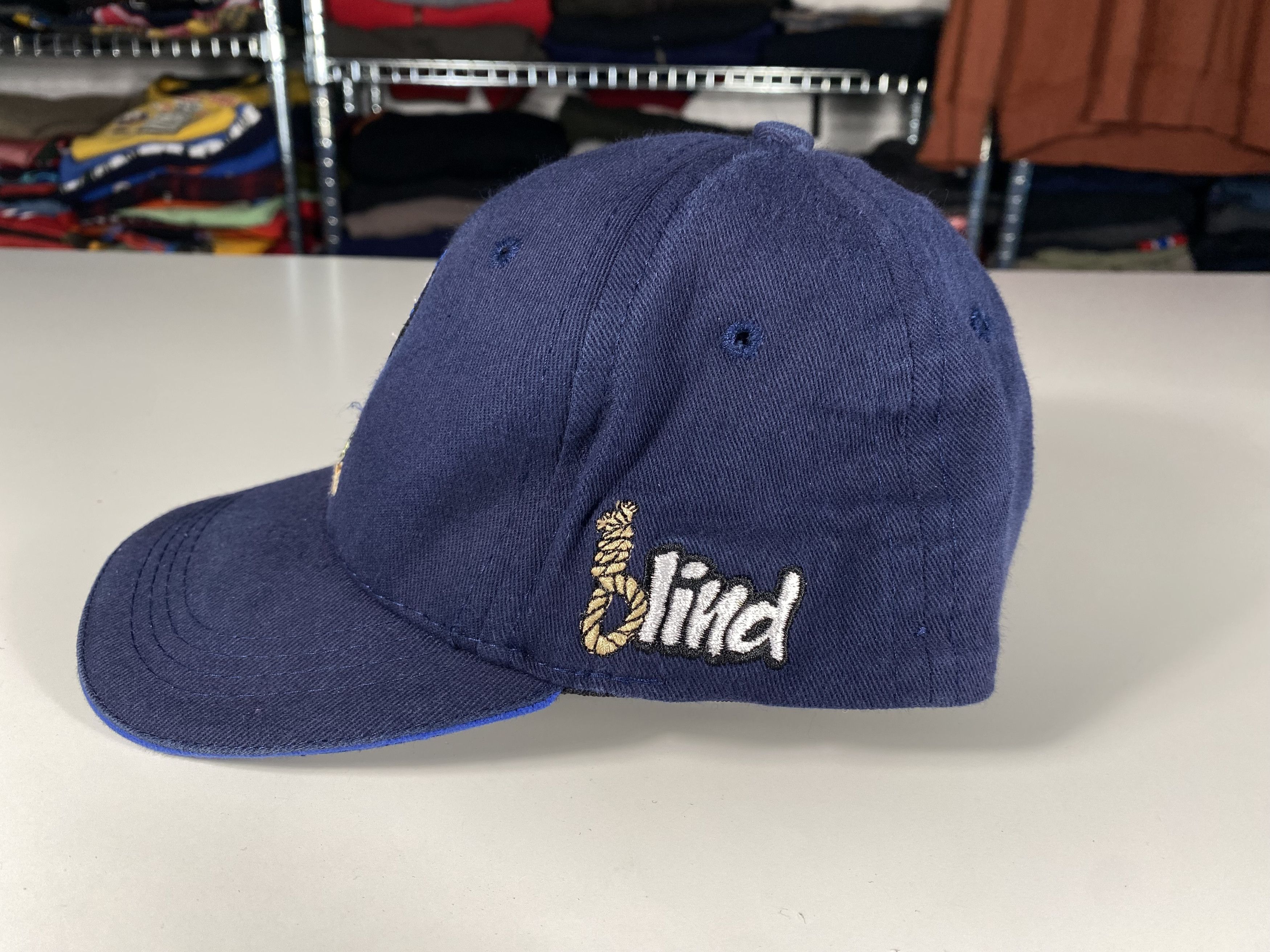 Blind Skateboards Vintage Youth Blind Skateboard Reaper Fitted Hat Navy Size ONE SIZE - 3 Thumbnail