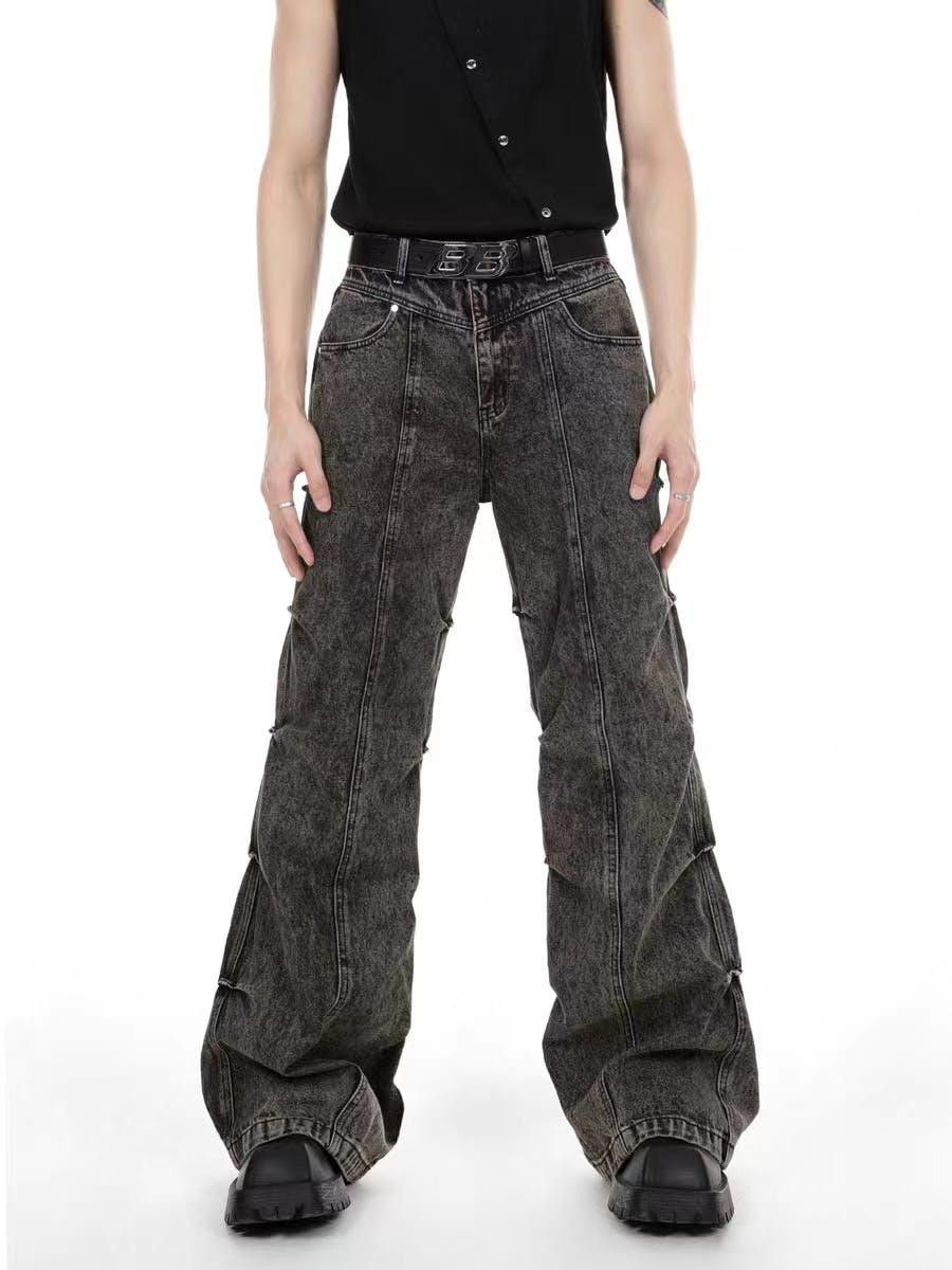 image of Cargo Stack Denim Jeans in Grey, Men's (Size 30)