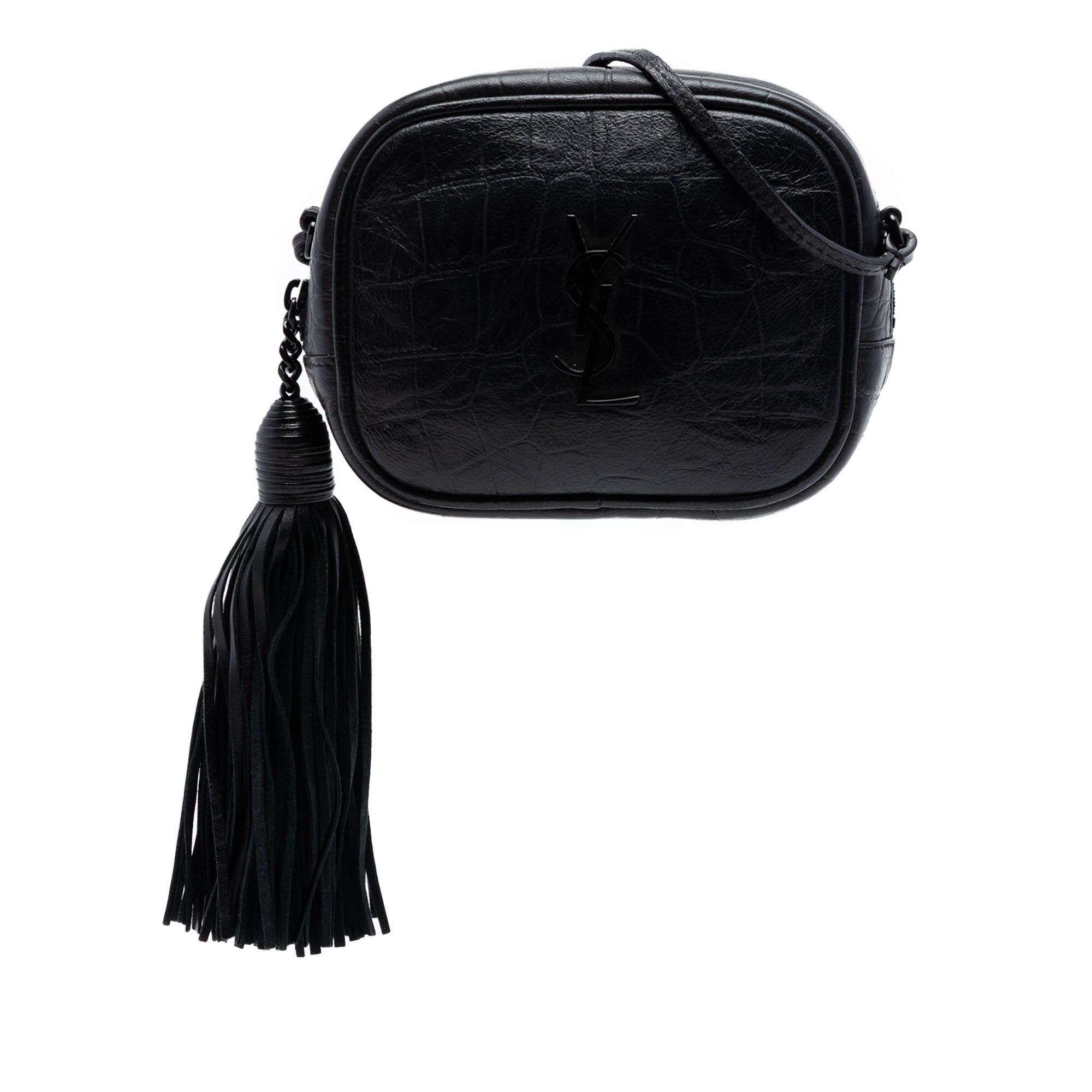 Saint Laurent Paris Mini Croc Embossed Leather Blogger Camera Bag Size ONE SIZE - 1 Thumbnail