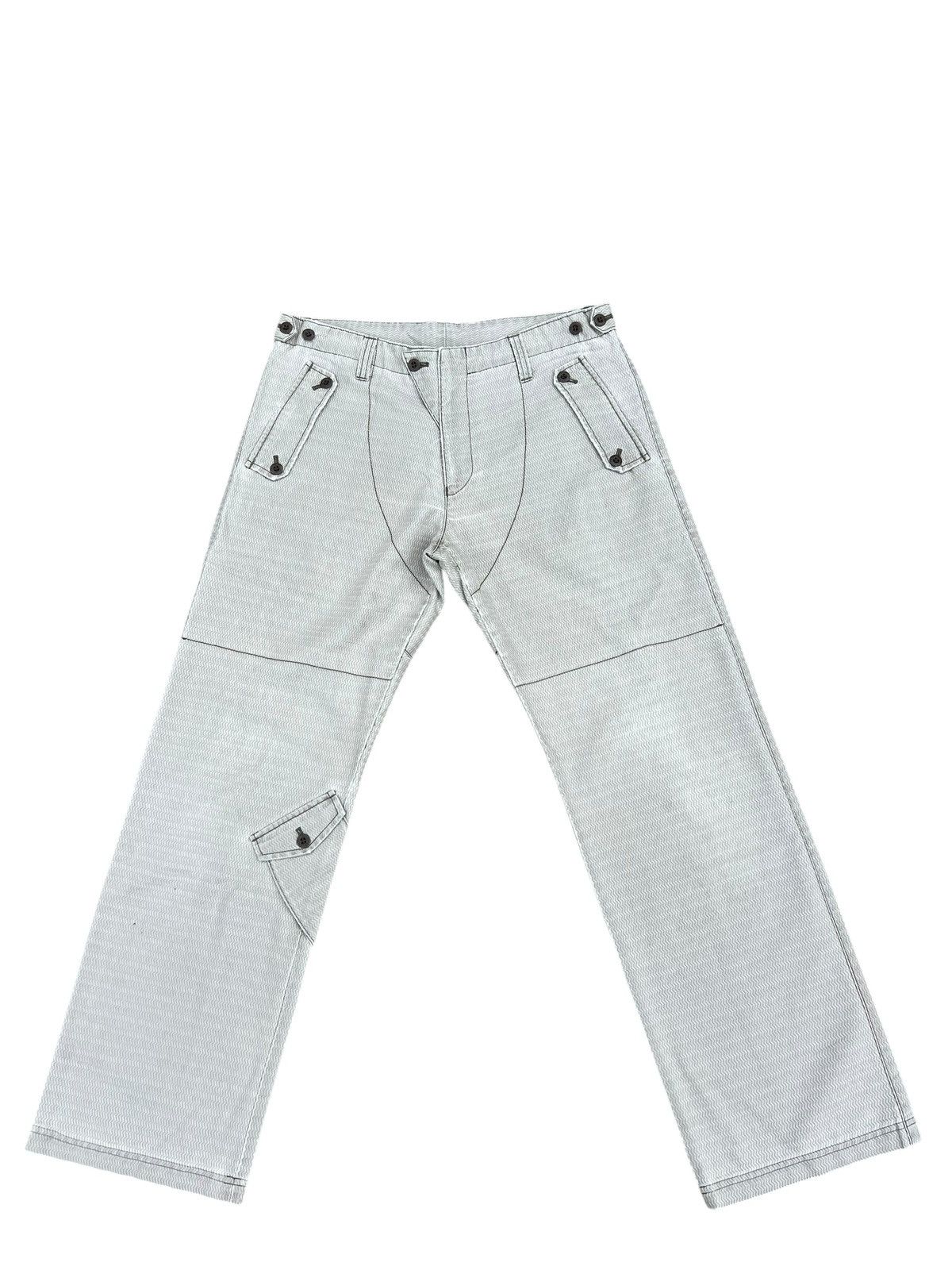 Katharine Hamnett London Distressed Striped Cargo Trouser Pant Size US 31 - 1 Thumbnail