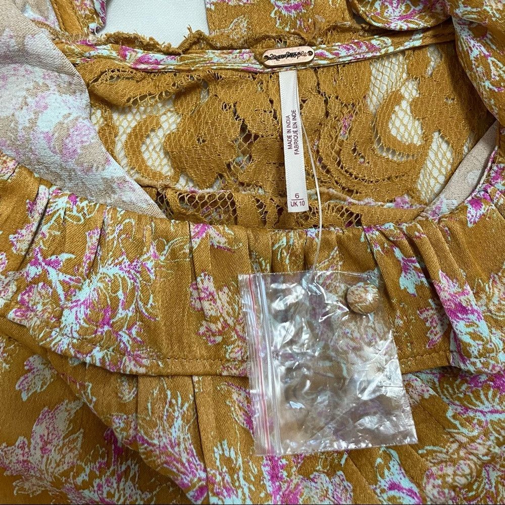 Free People NWT New Free People Yellow Lucie Mini Dress Size 6 Size M / US 6-8 / IT 42-44 - 7 Thumbnail