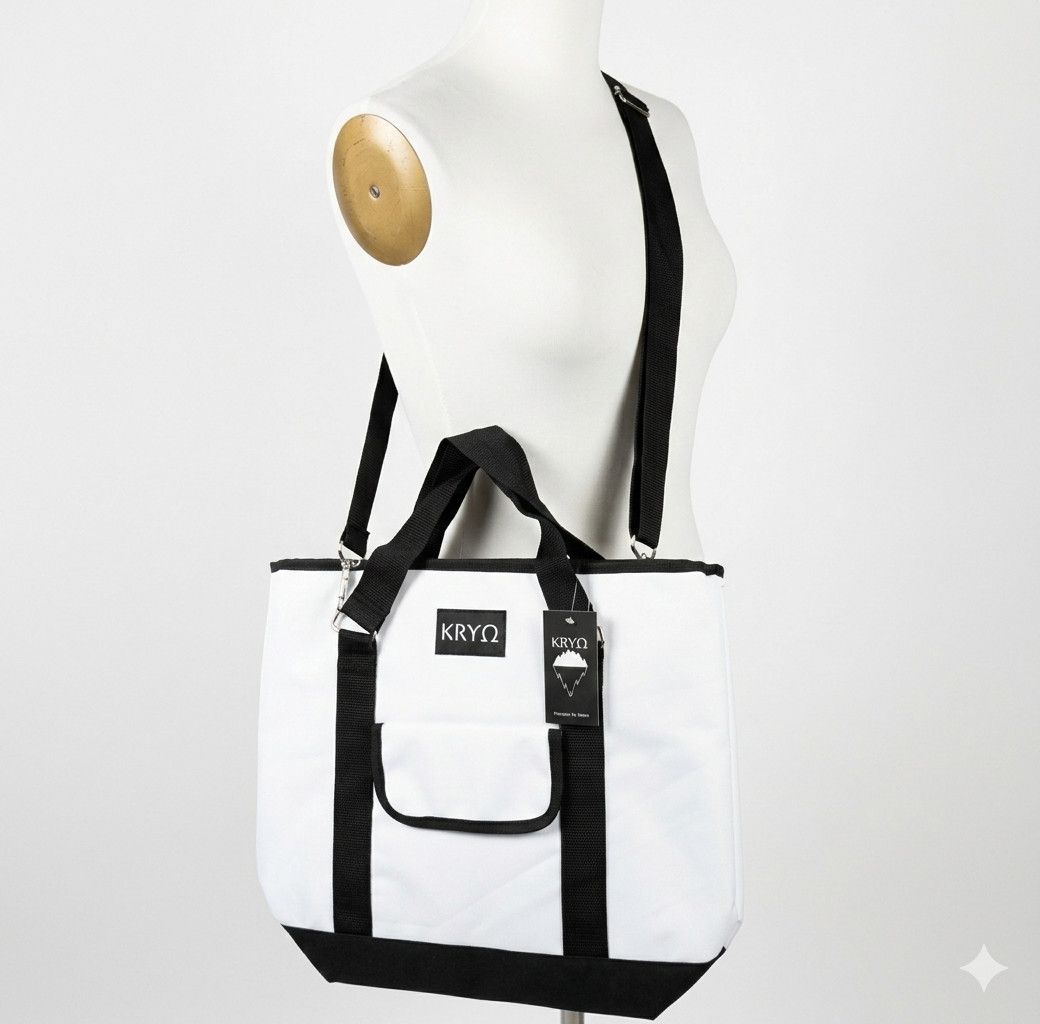 Other 2 KRYO 16x13x5" White Cooler Tote Bags Picnic Wine Lunch Size ONE SIZE - 6 Thumbnail