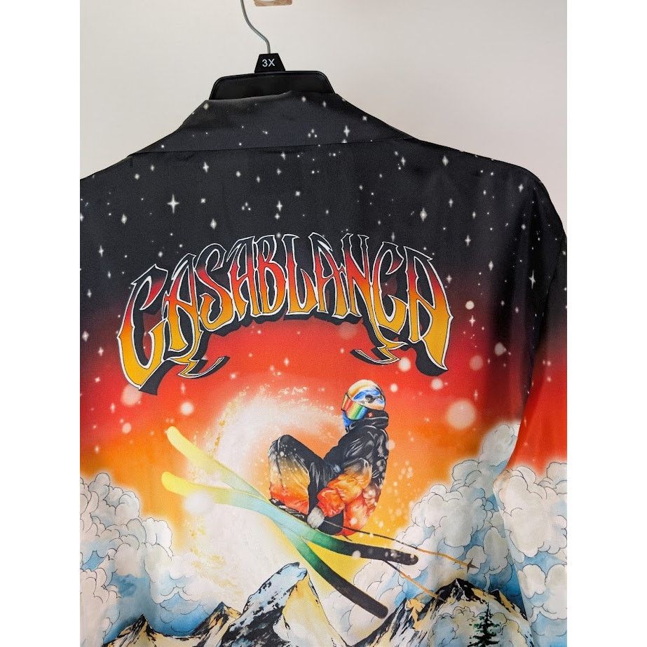 Casablanca o1rshd1 Cuban Collar Long Sleeve Shirt in Ski Lake Size US L / EU 52-54 / 3 - 15 Thumbnail
