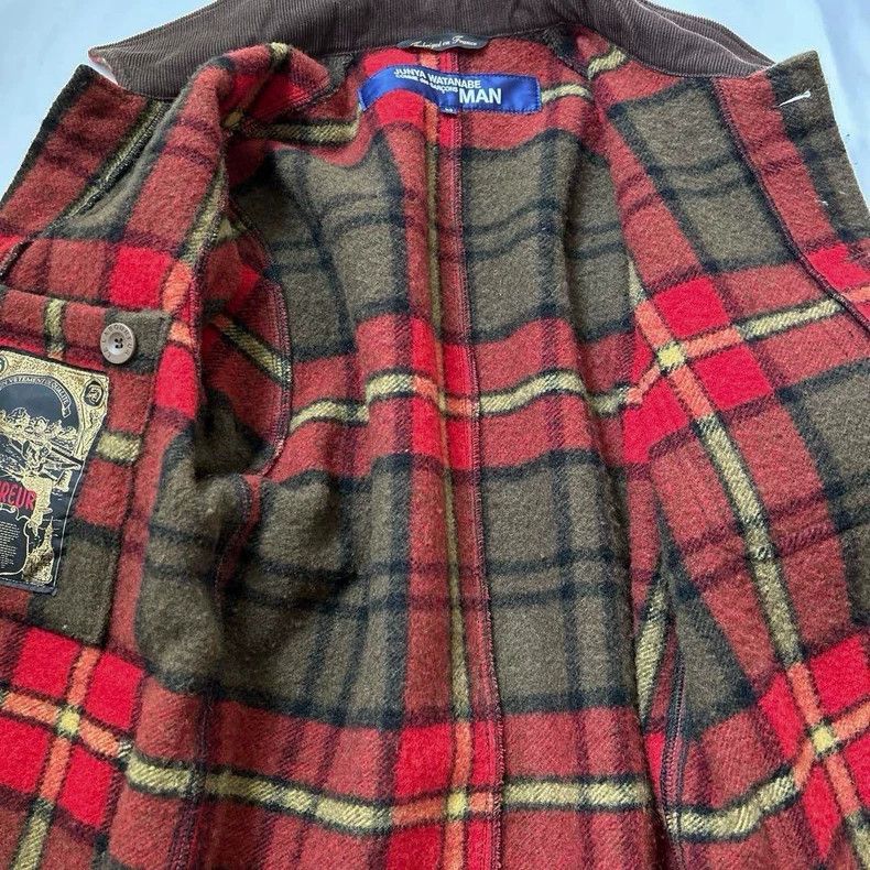Comme des Garcons Comme Des Garcons Co-branded wool plaid jacket coat Size US XS / EU 42 / 0 - 3 Thumbnail