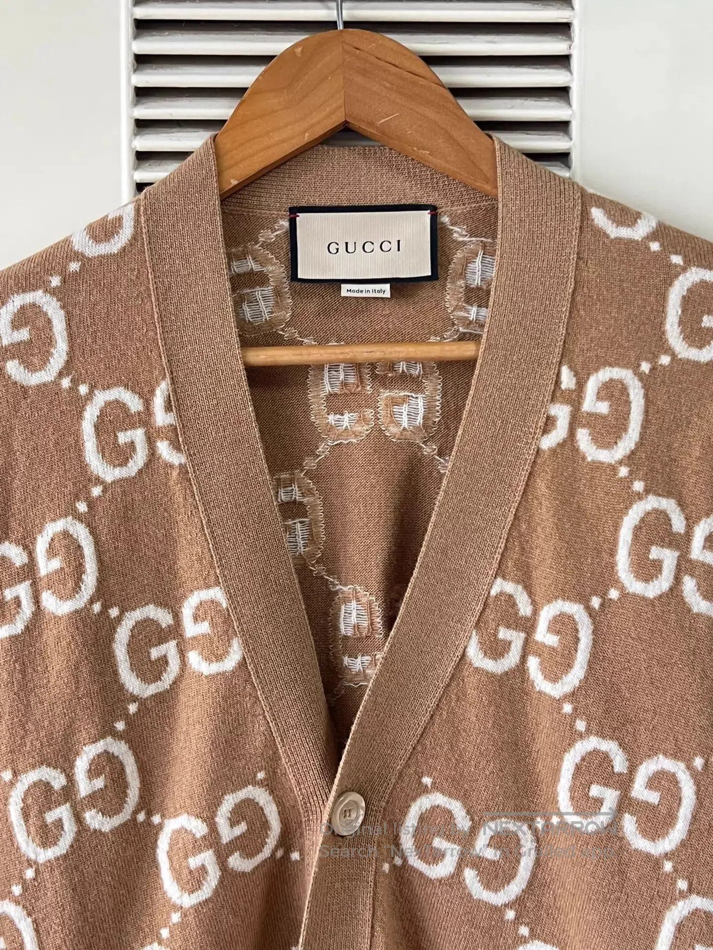 Gucci Brown Patterned Cardigan with Button Front . Size US S / EU 44-46 / 1 - 1 Thumbnail