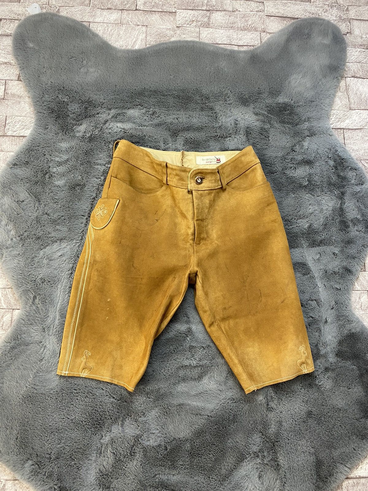 Cowboy Equipment × Japanese Brand × Leather VINTAGE TRADITIONAL LEATHER SHORTS Size US 36 / EU 52 - 2 Thumbnail