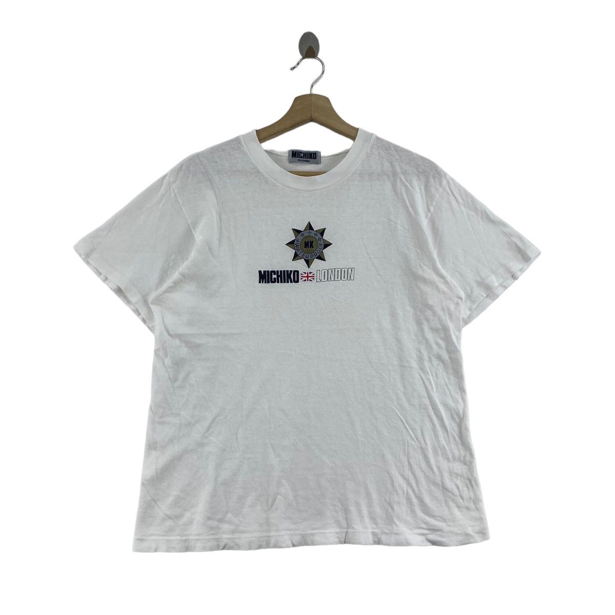 Michiko Koshino London × Vintage Vintage MICHIKO LONDON KOSHINO Brand Print White Short Size US M / EU 48-50 / 2 - 1 Thumbnail