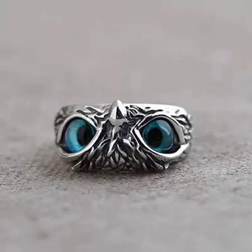 Other Blue Eyed Owl Design Ring Size ONE SIZE - 5 Thumbnail