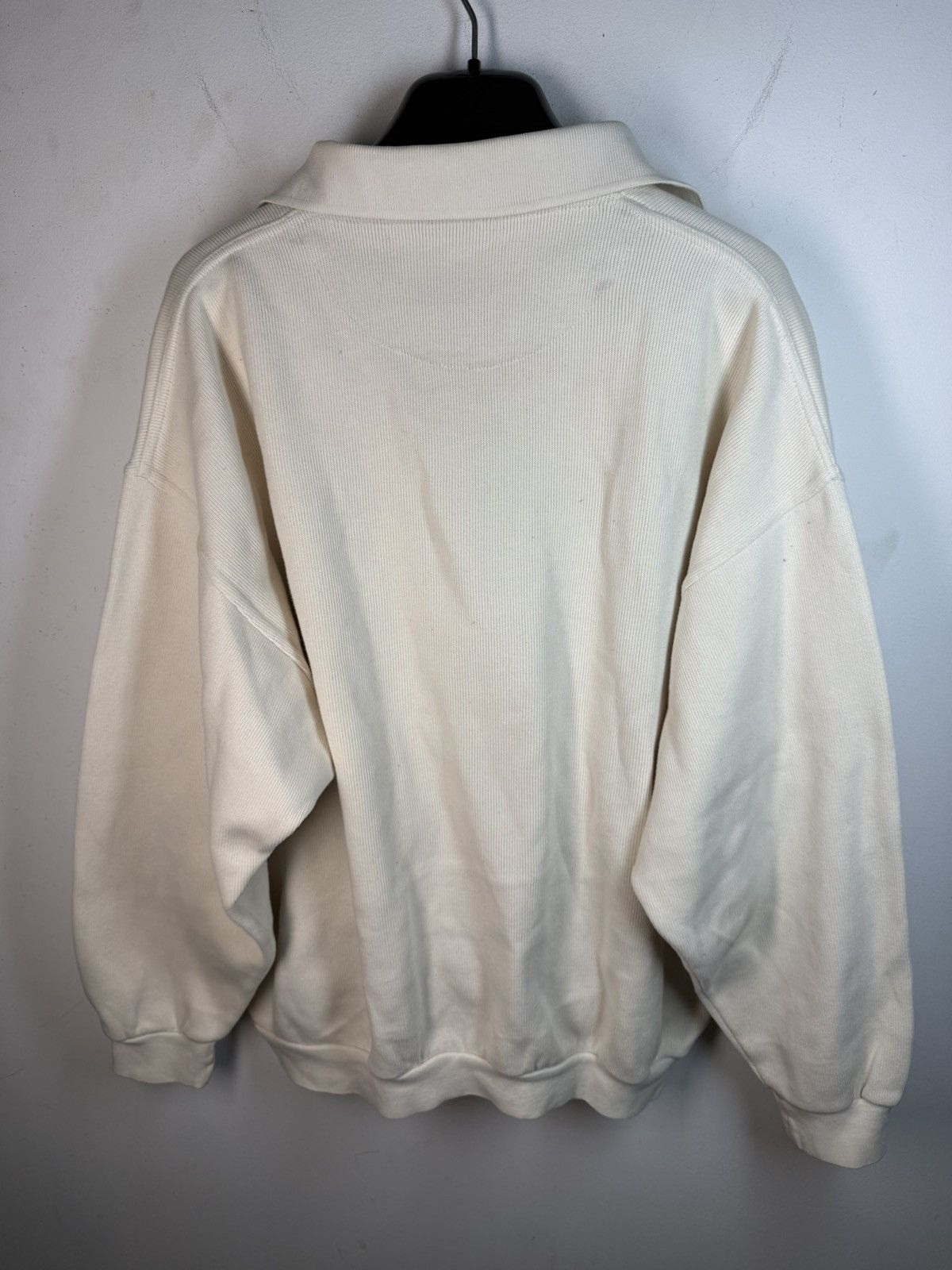 Yves Saint Laurent 90s YSL Sweatshirt White/Sweater Vintage Quarter Zip Up Size US XL / EU 56 / 4 - 12 Thumbnail