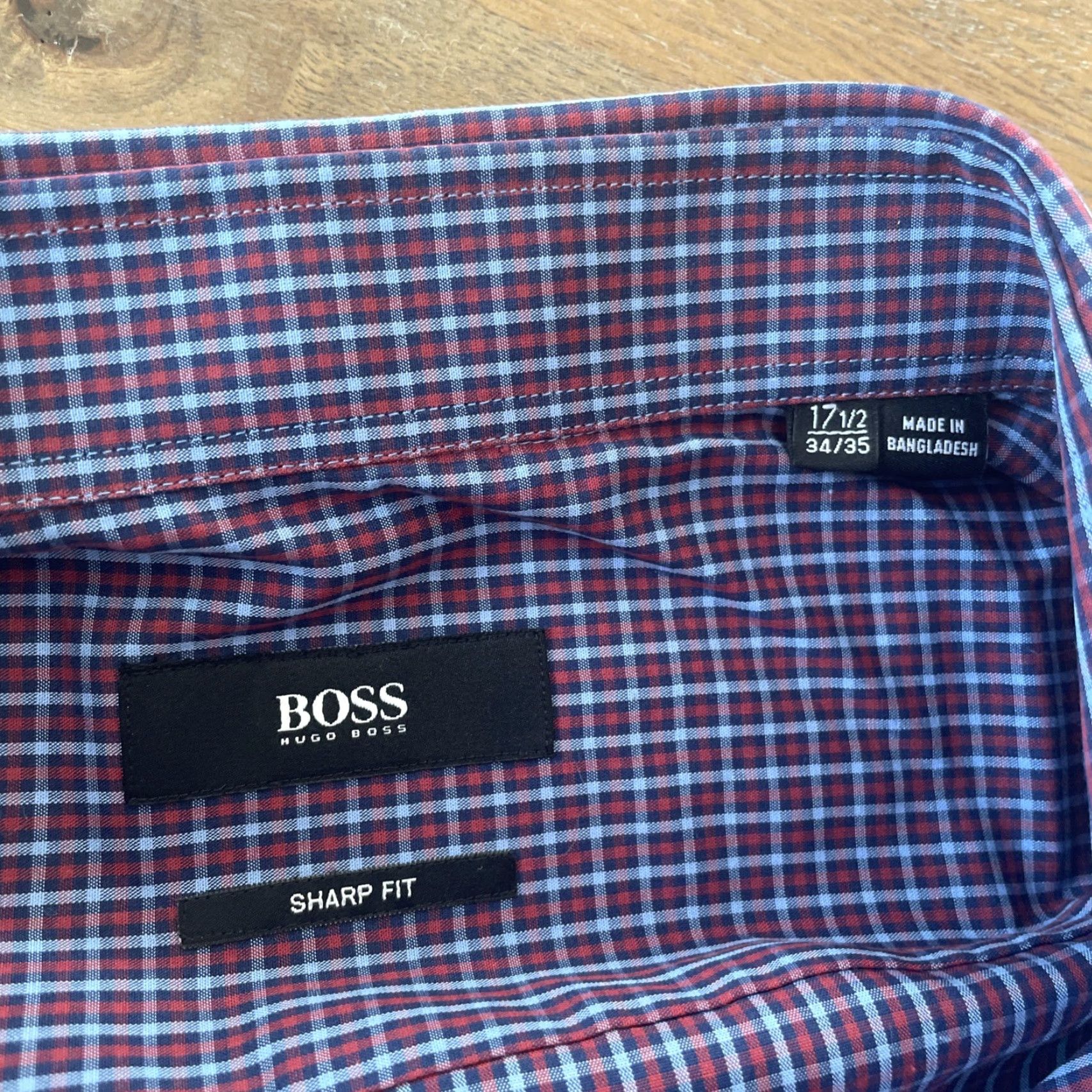 Hugo Boss HUGO BOSS Dress Shirt Mens 17.5 34/35 Plaid Long Sleeve Mulitcolor Sh s? Size 48R - 3 Thumbnail