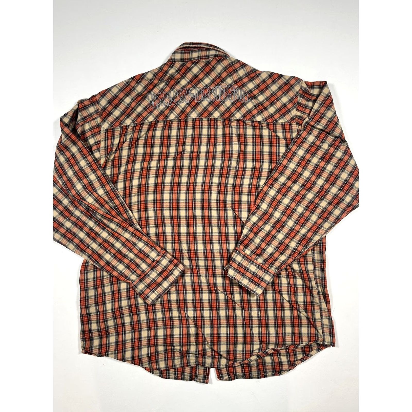 Harley Davidson Harley-Davidson Shirt Mens L Orange Plaid Flannel Button Up Embroidered Long Sleeve Casual Size US L / EU 52-54 / 3 - 5 Thumbnail