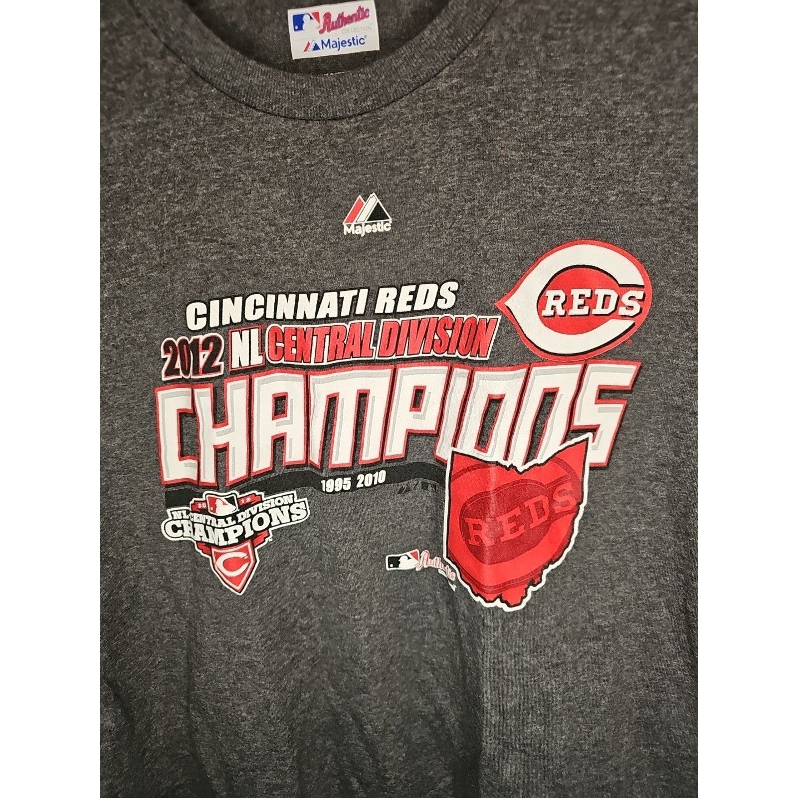 Majestic Cincinnati Reds Size L T-Shirt 2012 NL Central Champions Size US L / EU 52-54 / 3 - 2 Thumbnail