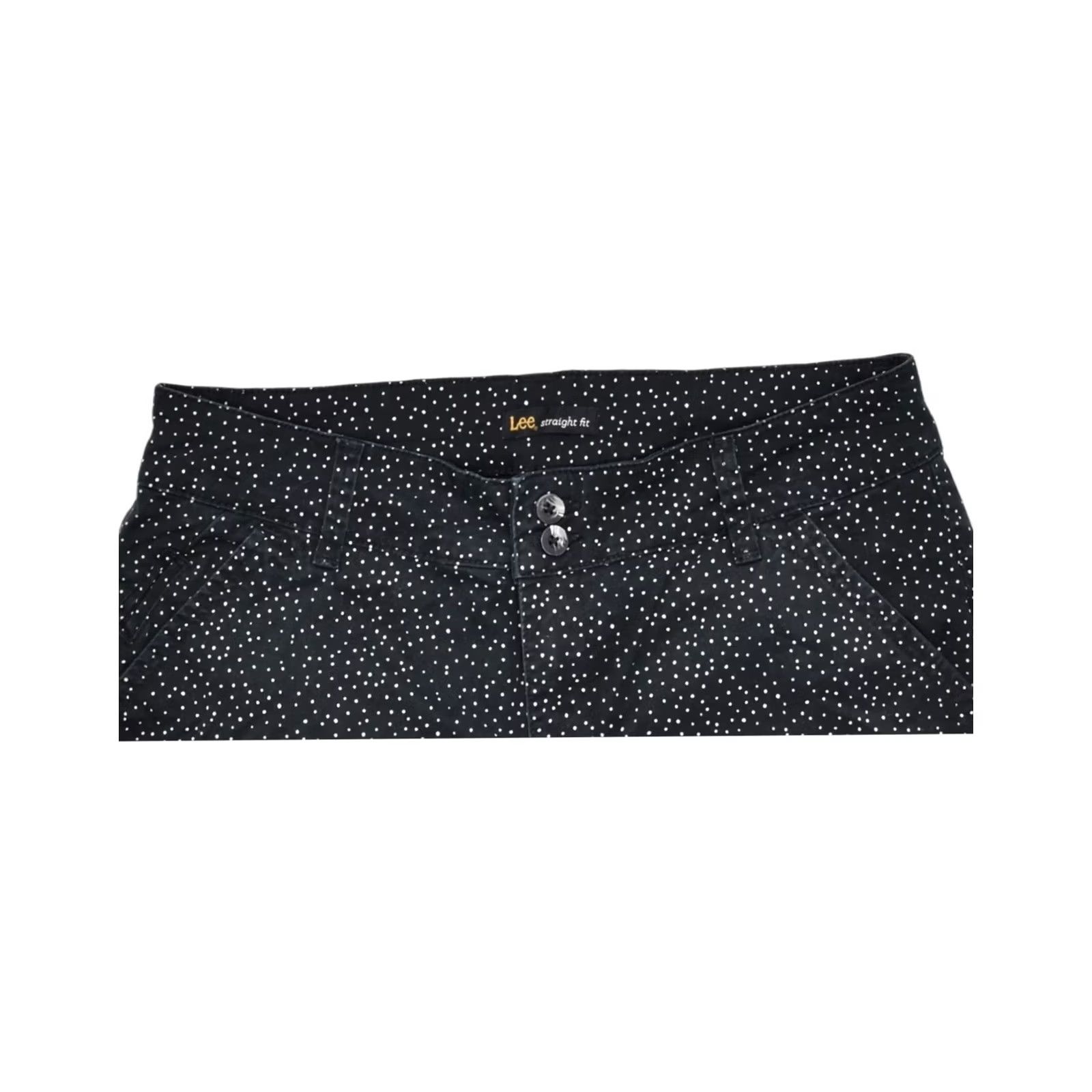 Lee LEE Womens Chino Shorts Black Polka Dot US 10 Large W32 Straight Fit Size 36" / US 14 / IT 50 - 4 Thumbnail