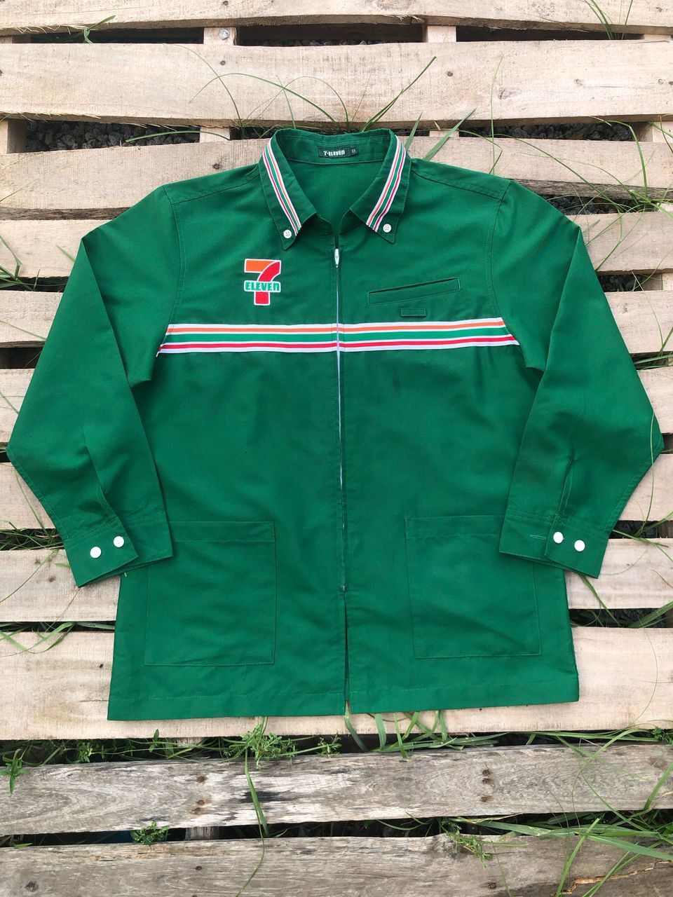 Japanese Brand × Vintage Vintage 7 Eleven Workers Zipper Jacket Size US M / EU 48-50 / 2 - 2 Thumbnail