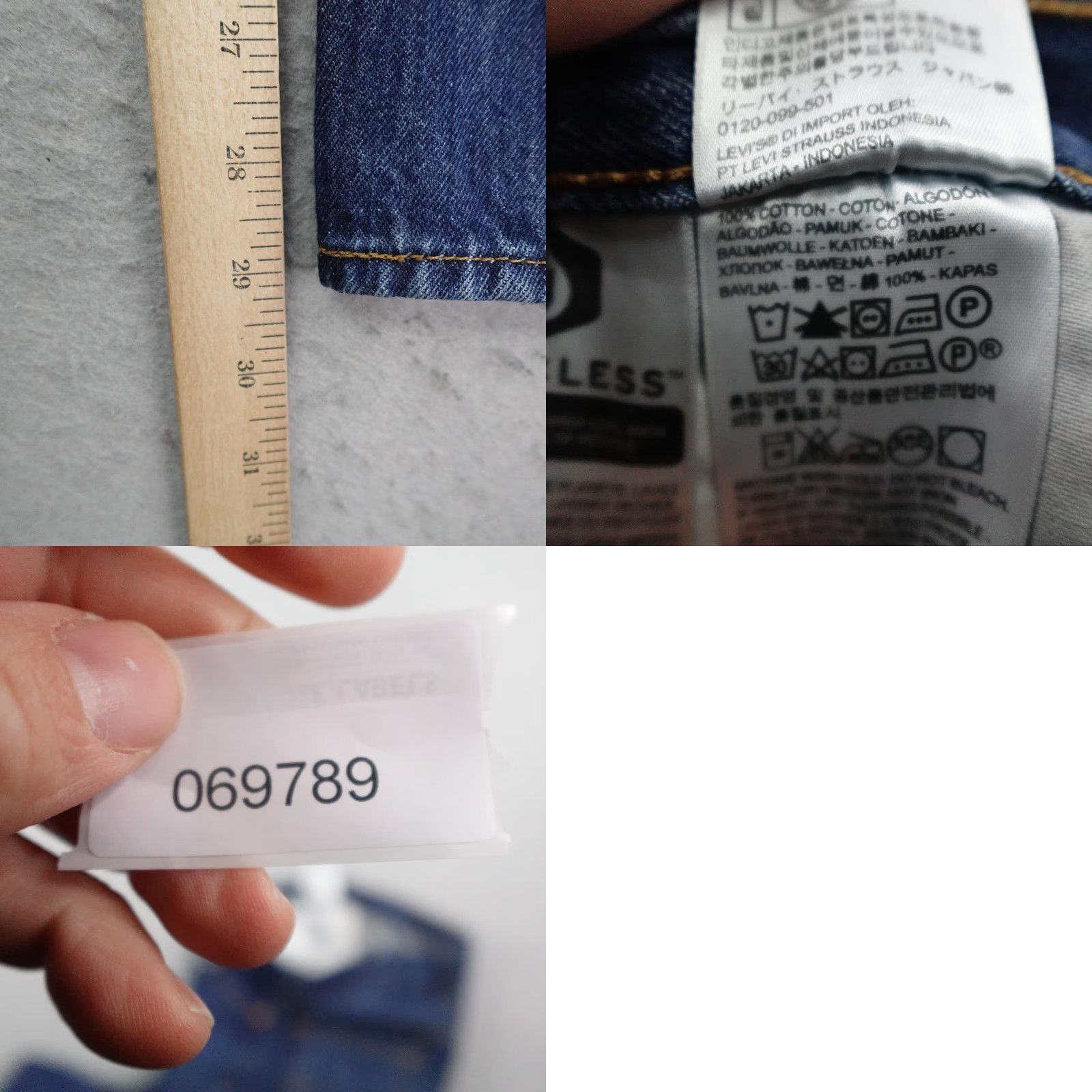 Levi's Levi's Jeans Mens 501 Blue Denim Button Fly Straight Leg 29x30 Vintage? No. 5-Pocket Design Red Tab - Regular Fit, Medium Wash, Cotton - Pants Size US 29 - 9 Thumbnail