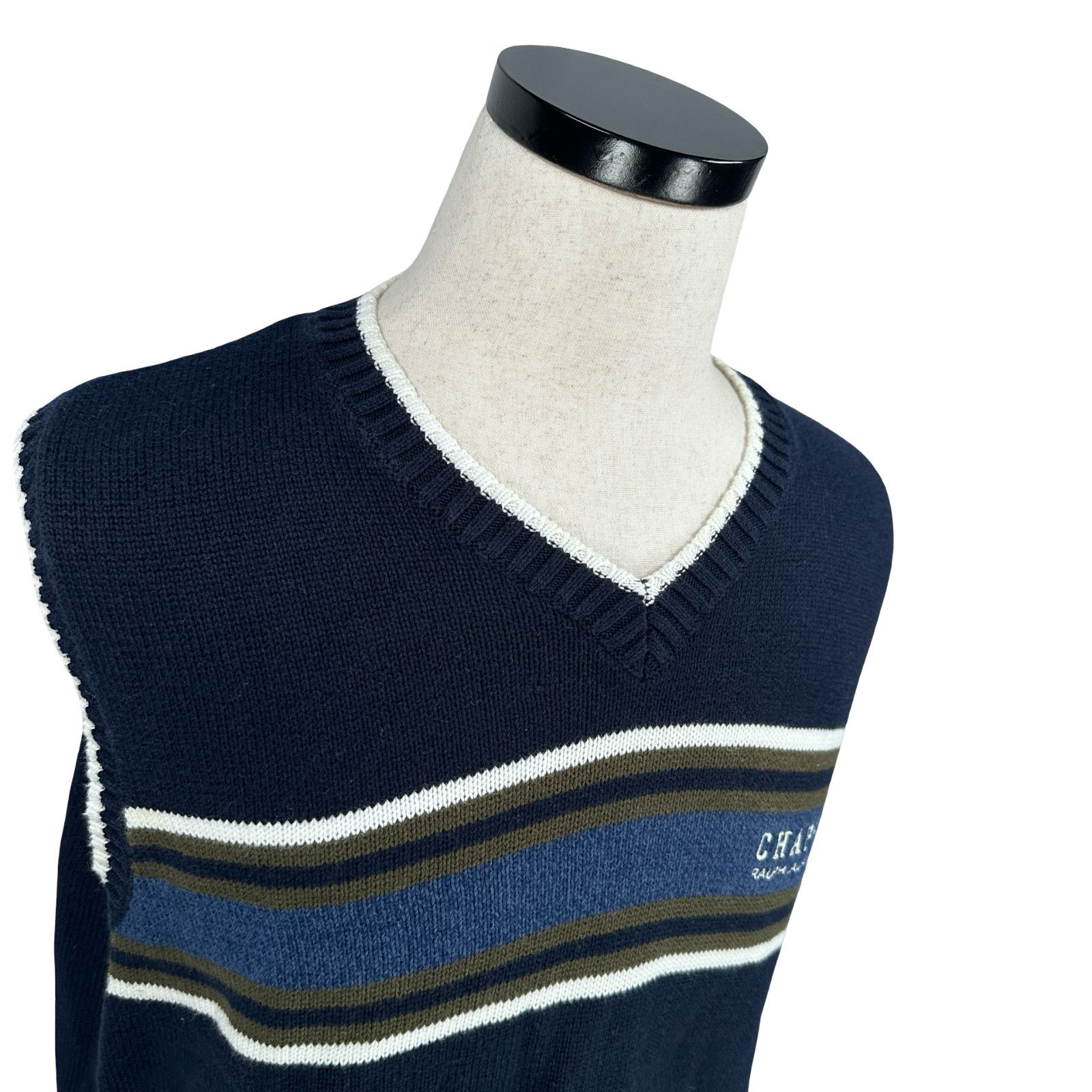 Chaps Ralph Lauren Vintage Chaps Ralph Lauren Sweater Vest Men L Blue Striped Size US L / EU 52-54 / 3 - 2 Thumbnail
