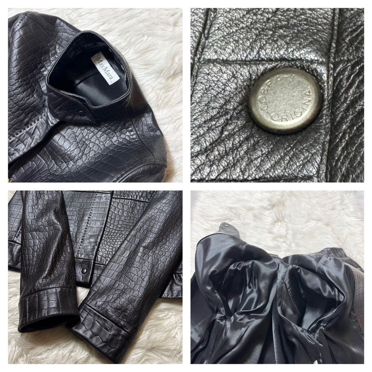 Max Mara Max Mara Crocodile Embossed Leather Jacket and Skirt Suit Size M / US 6-8 / IT 42-44 - 13 Thumbnail