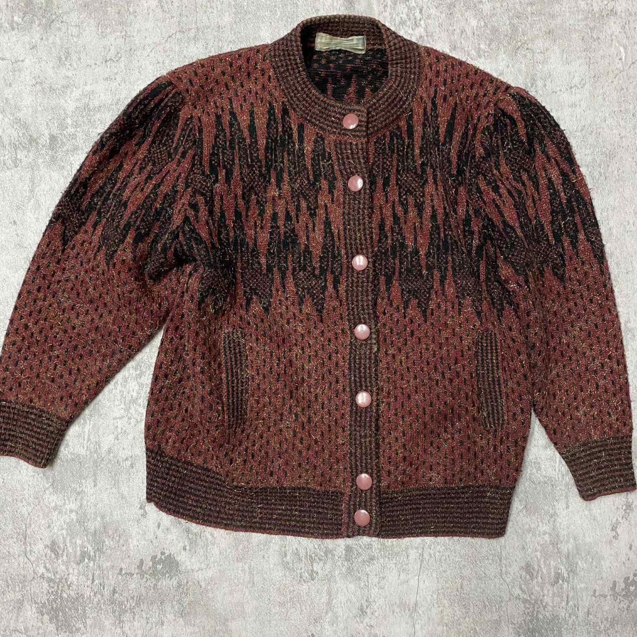 Other Brown and black vintage 80s/90s knit cardigan Size S / US 4 / IT 40 - 1 Thumbnail