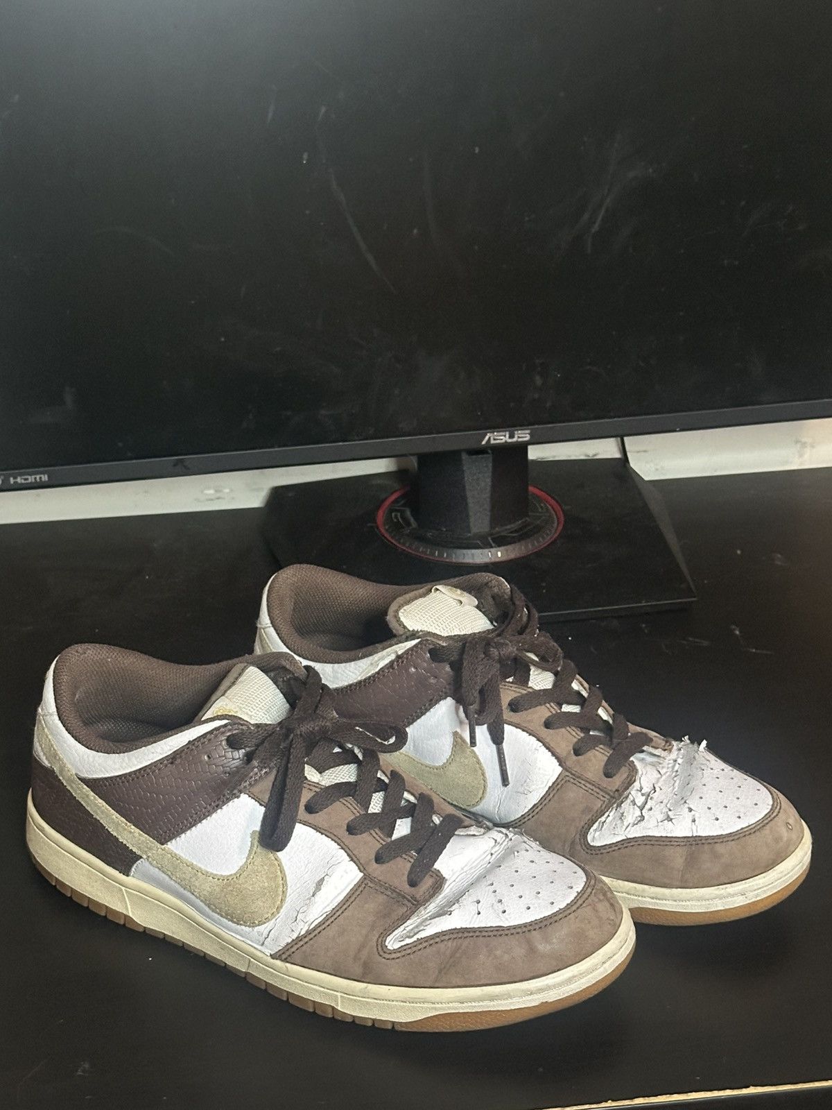 Nike Nike Men’s Rare Dunk Low 6.0 White/Solar Flare/Olive Khak Size US 12 / EU 45 - 1 Thumbnail