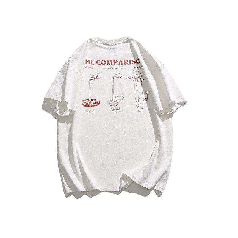 Japanese Brand × Vintage Cat print white casual all-match tee Size US L / EU 52-54 / 3 - 1 Thumbnail