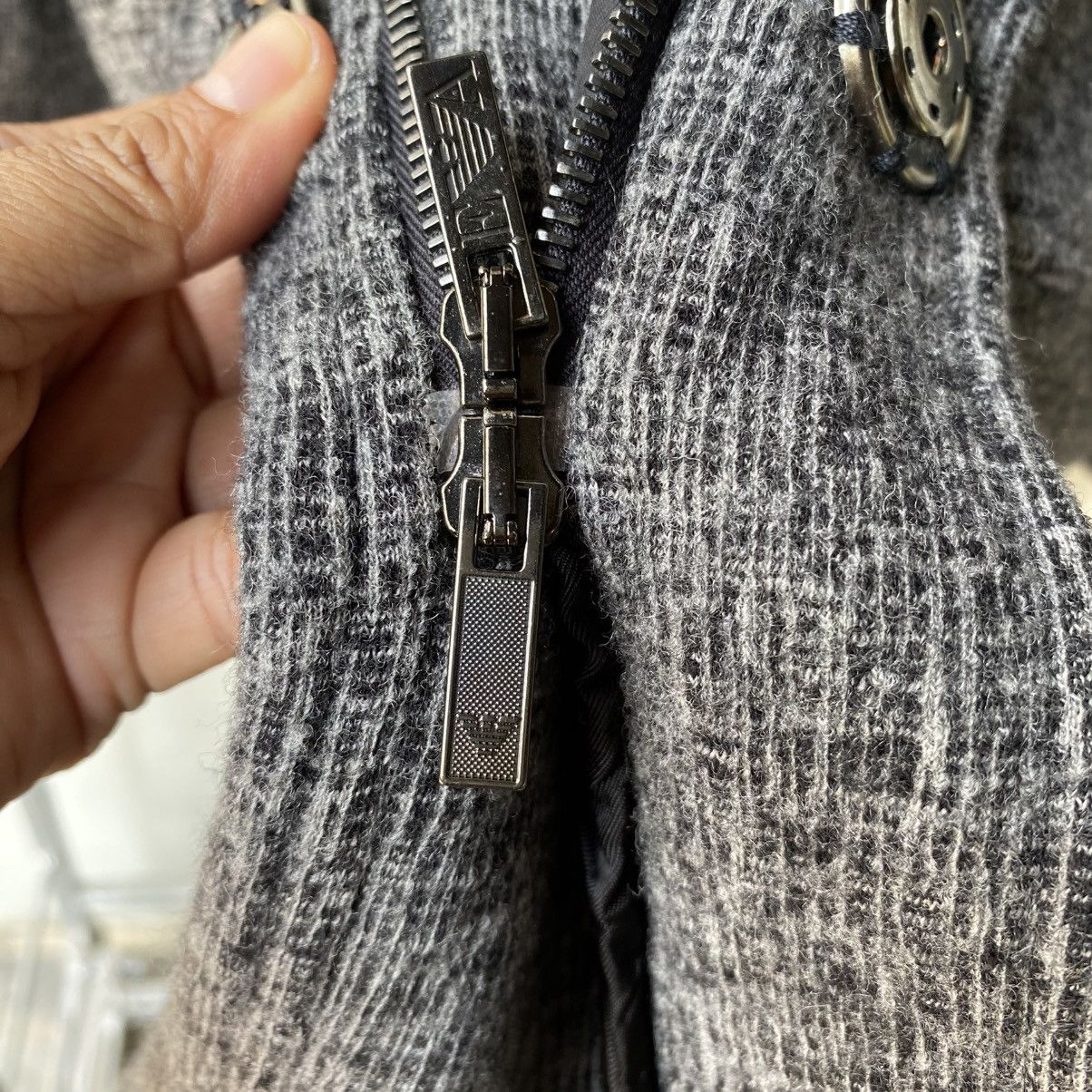 Emporio Armani EMPORIO ARMANI Grey Knit Hooded Coat Size S / US 4 / IT 40 - 7 Thumbnail