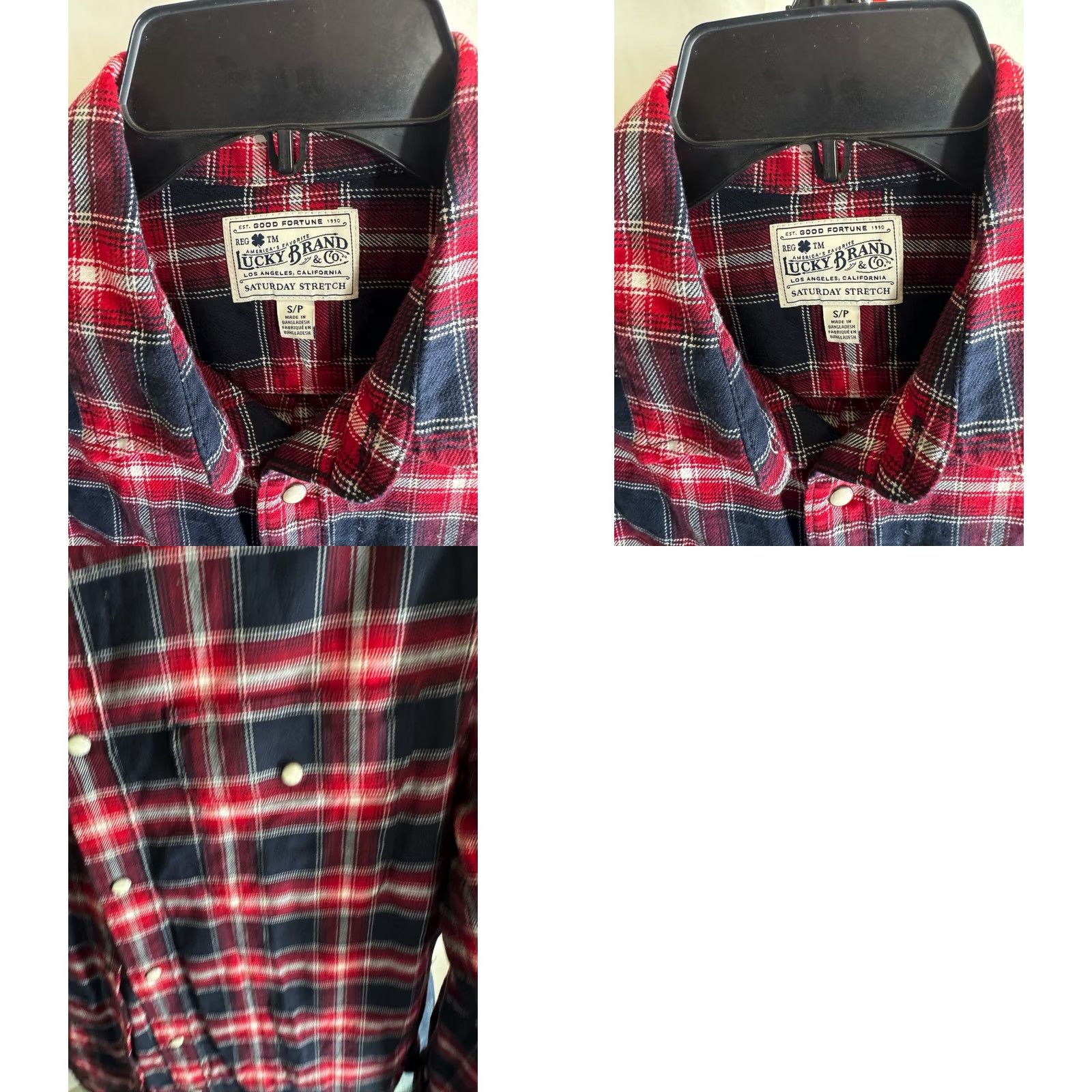 Lucky Brand Lucky Brand Red Plaid Flanel Button-Up Shirt Long Sleeve Small S Men XS? Size US S / EU 44-46 / 1 - 8 Thumbnail