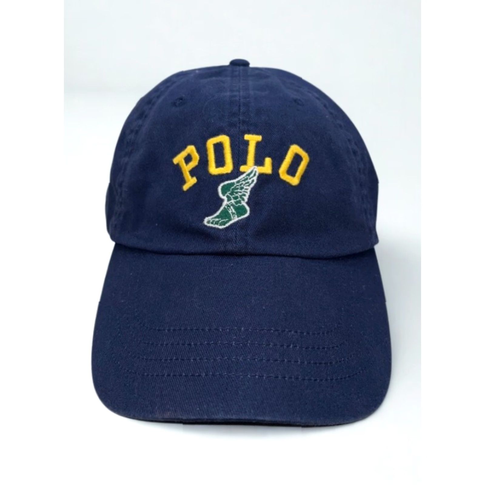 Polo Ralph Lauren VINTAGE Polo Ralph Lauren P-Wing Cap Unisex Adults One Size Navy Adjustable Leather Strap EUC Rare Size US M / EU 48-50 / 2 - 5 Thumbnail
