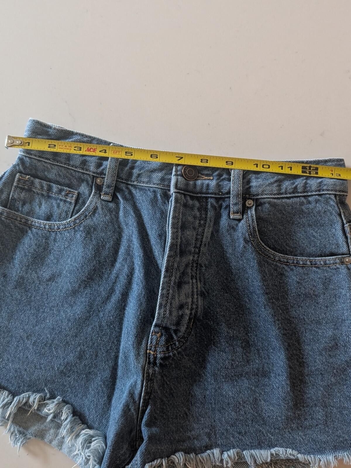 Pacsun PacSun Frayed High-Rise Denim Shorts - Blue Size 26" / US 2 / IT 38 - 3 Thumbnail