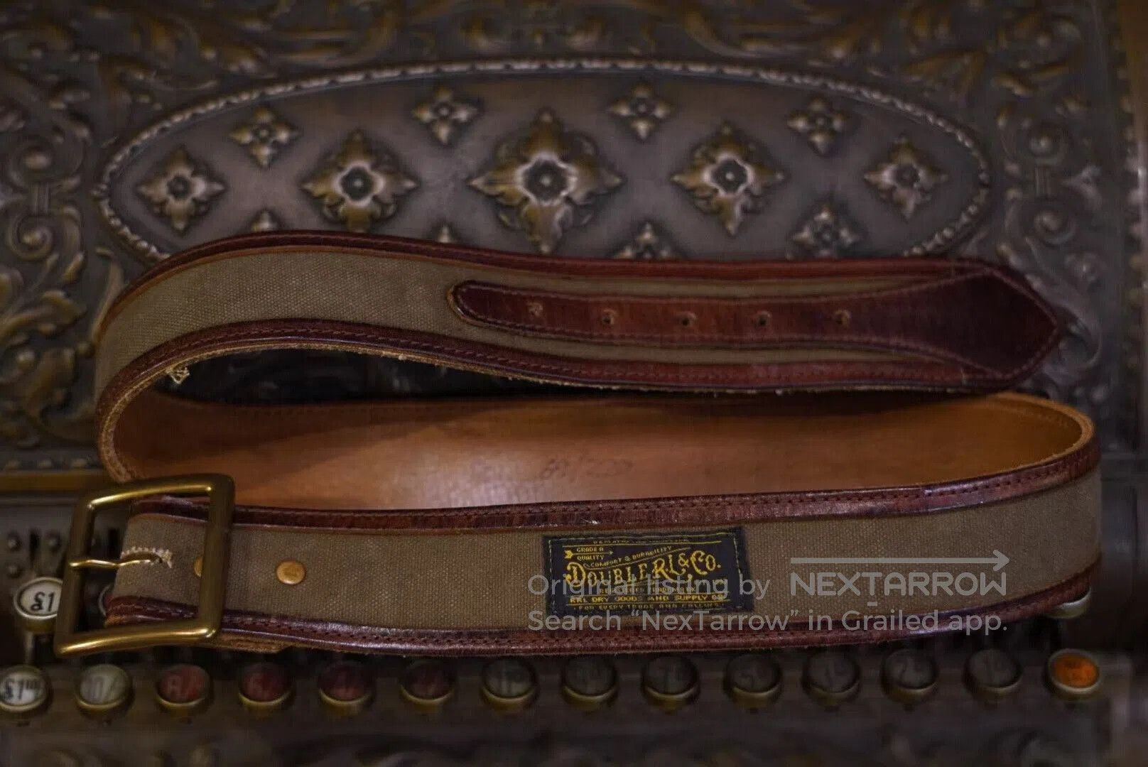 RRL Ralph Lauren Limited Edition Canvas Leather Belt. Size ONE SIZE - 5 Thumbnail