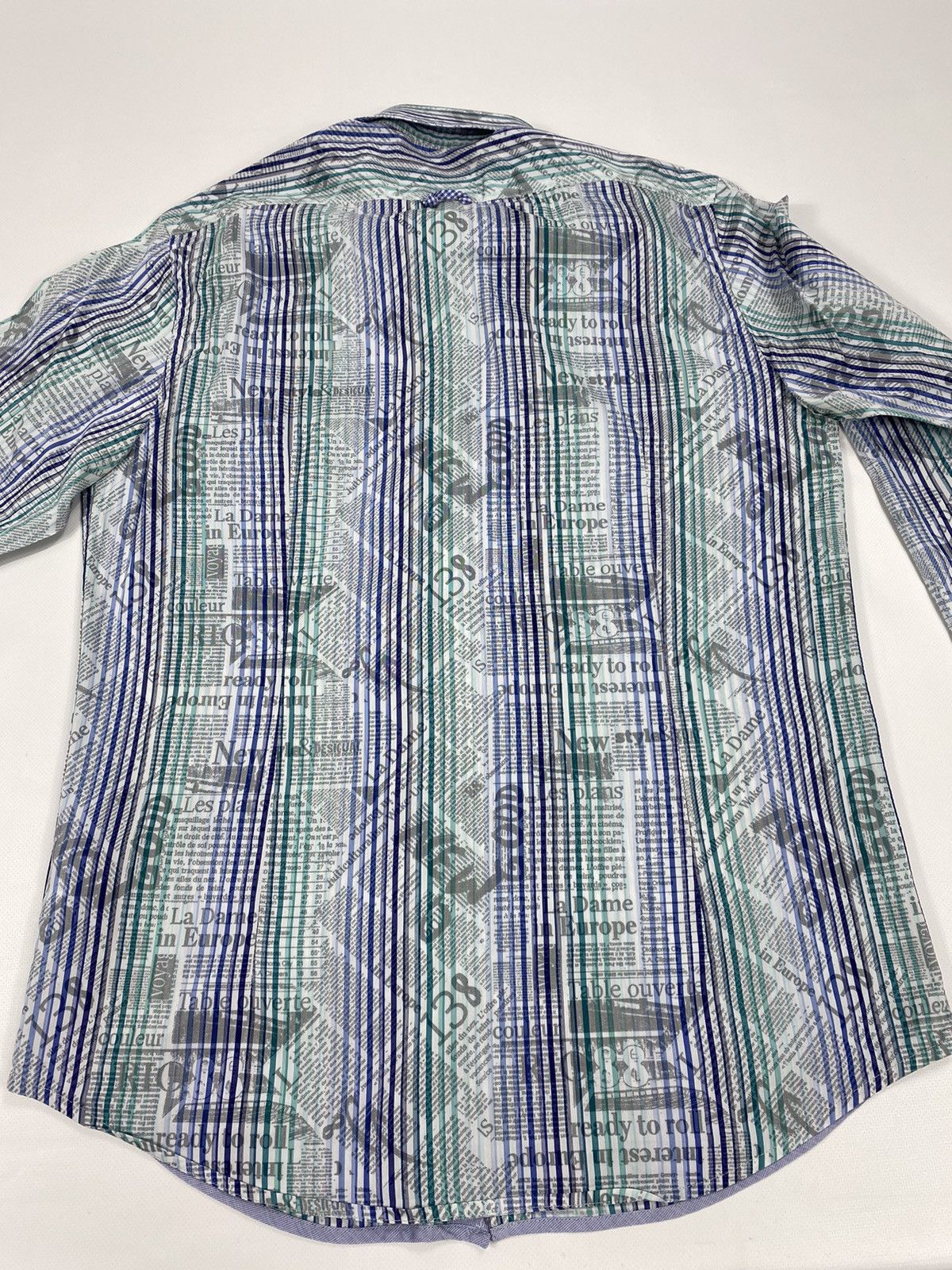 Desigual 🔥LASTDROP🔥 Newspaper Gazette Galliano Style Striped Shirt Size US S / EU 44-46 / 1 - 14 Thumbnail