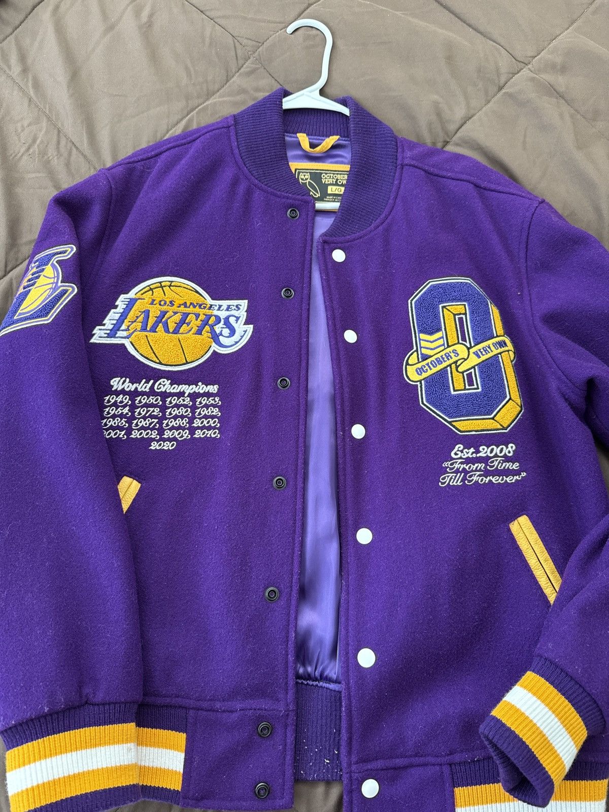 October's Very Own OVO x Lakers NBA Varsity Jacket Size US L / EU 52-54 / 3 - 1 Thumbnail